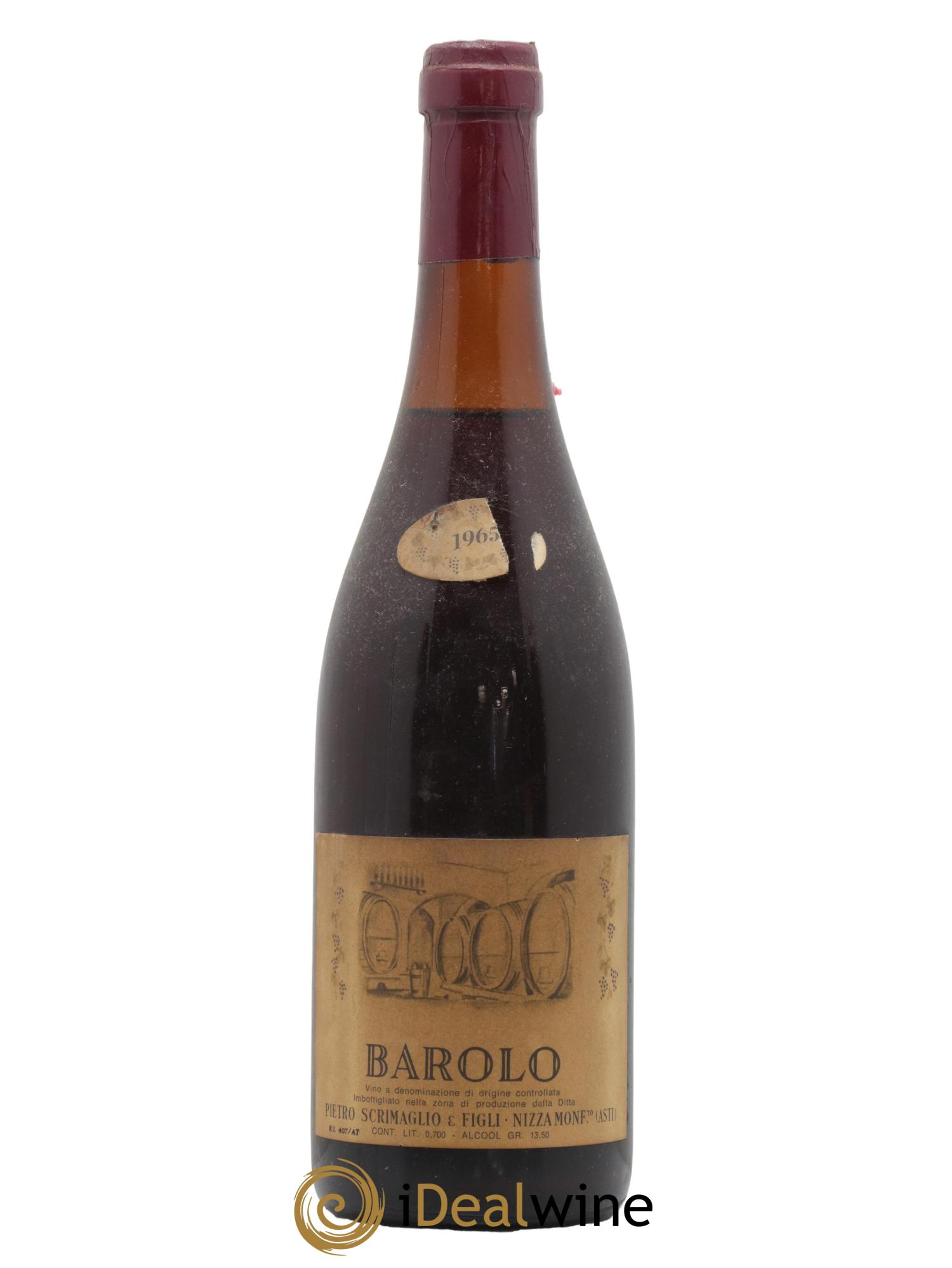 Barolo Pietro Scrimaglio 1965 - Lot de 1 bouteille - 0