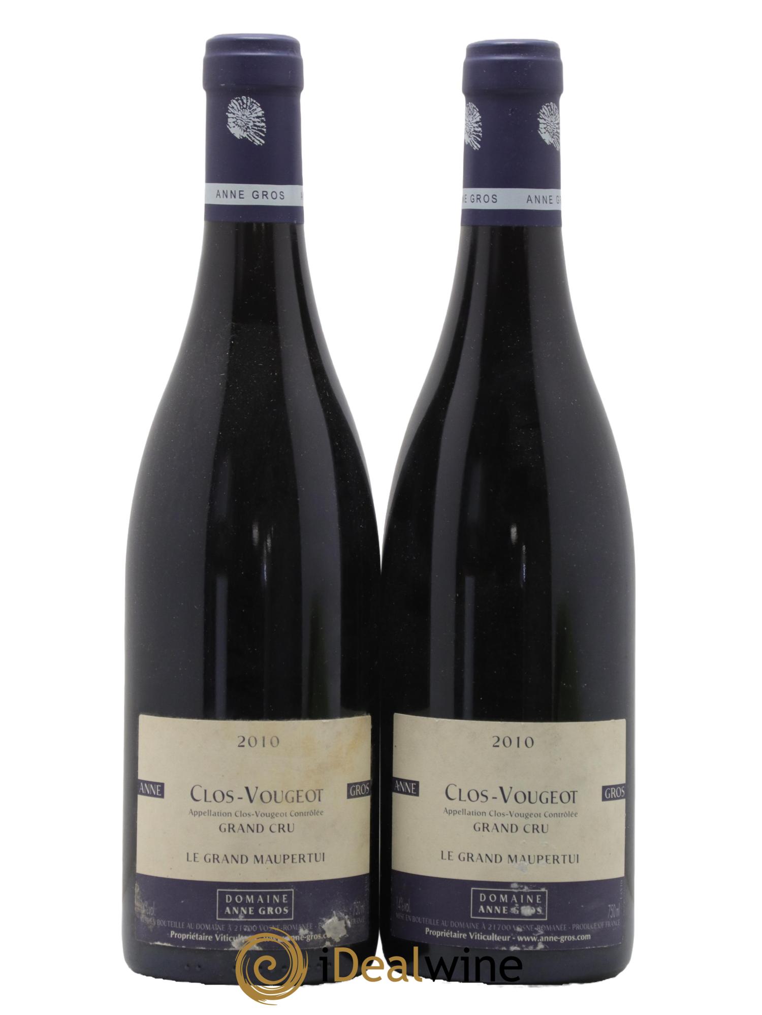 Clos de Vougeot Grand Cru Le Grand Maupertui Anne Gros 2010 - Lot de 2 bouteilles - 0
