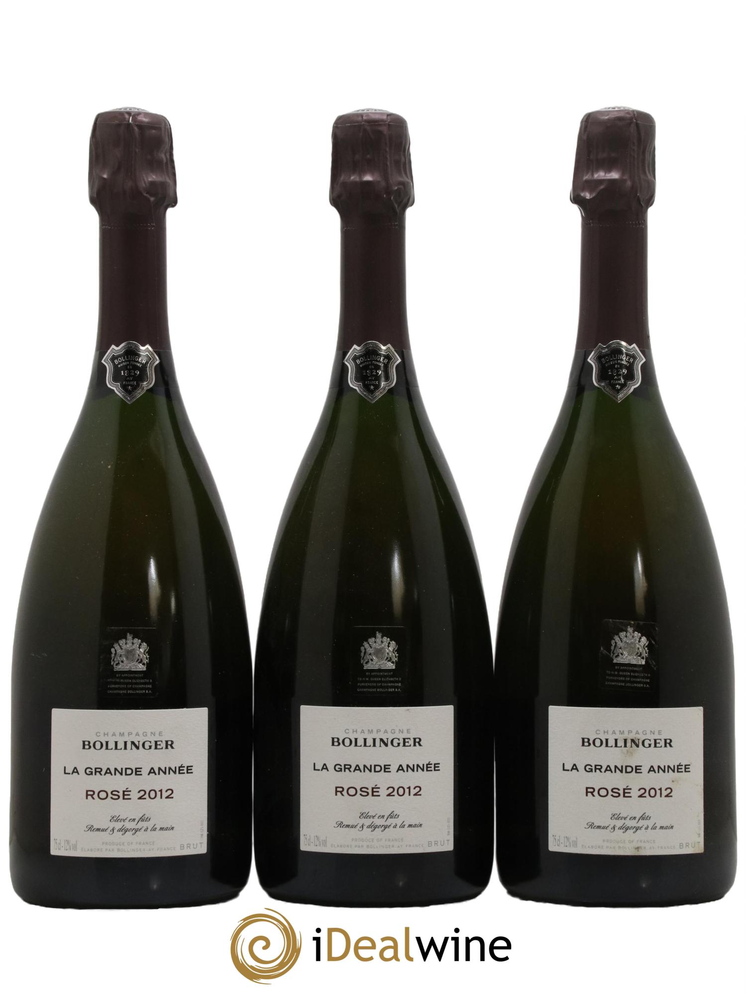 Grande Année Brut Bollinger 2012 - Lot de 3 bouteilles - 0