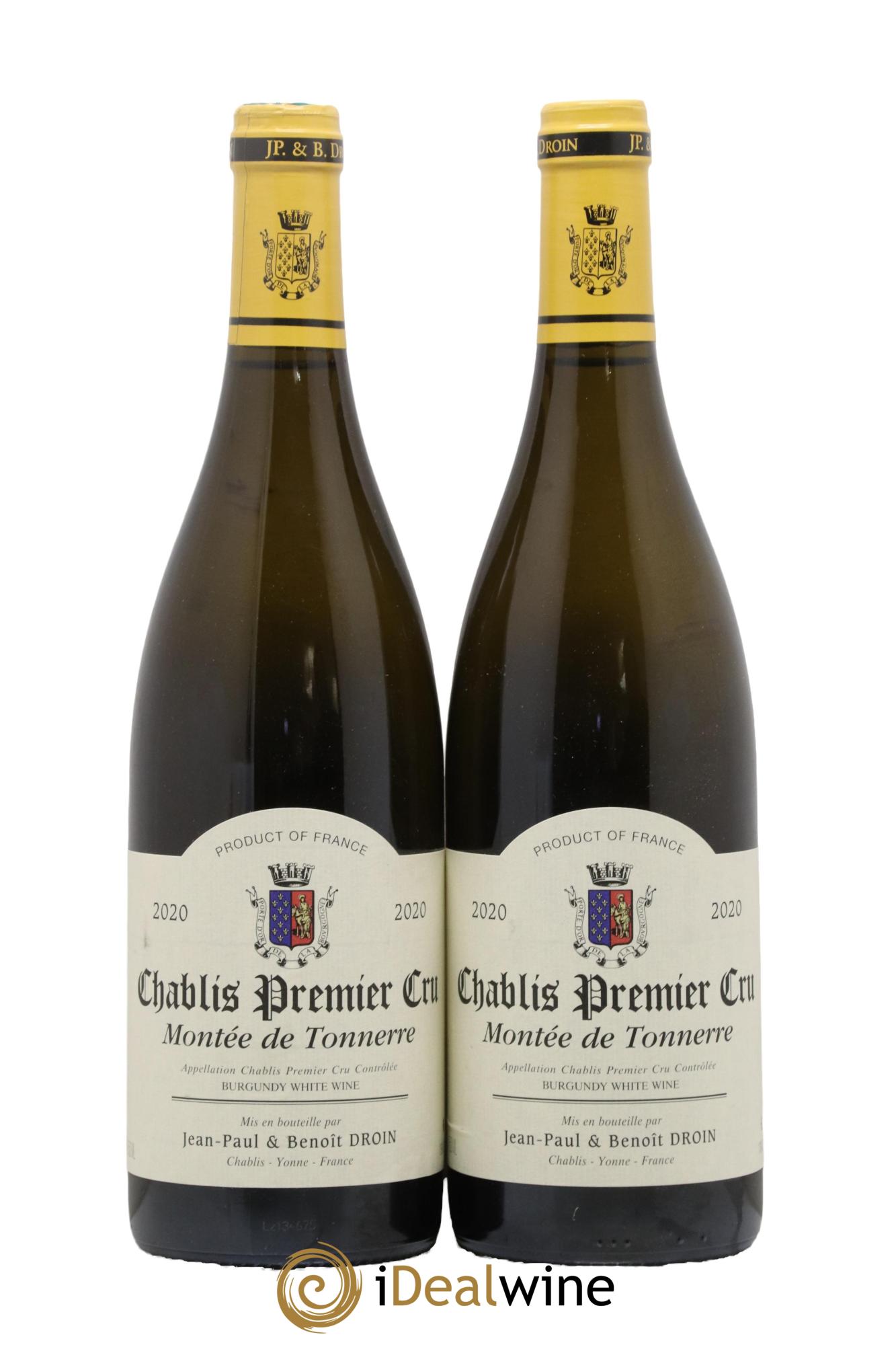 Chablis 1er Cru Montée de Tonnerre Jean-Paul & Benoît Droin (Domaine) 2020 - Lot de 2 bouteilles - 0