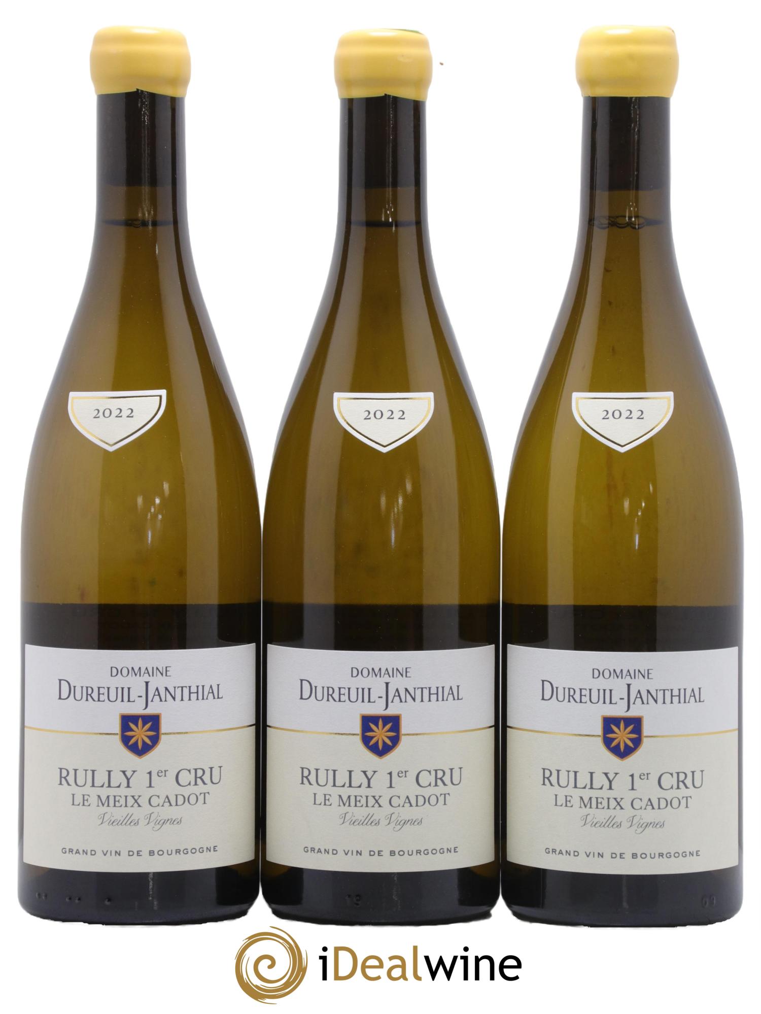 Rully 1er Cru Le Meix Cadot Vieilles Vignes Vincent Dureuil-Janthial 2022 - Lot de 3 bouteilles - 0