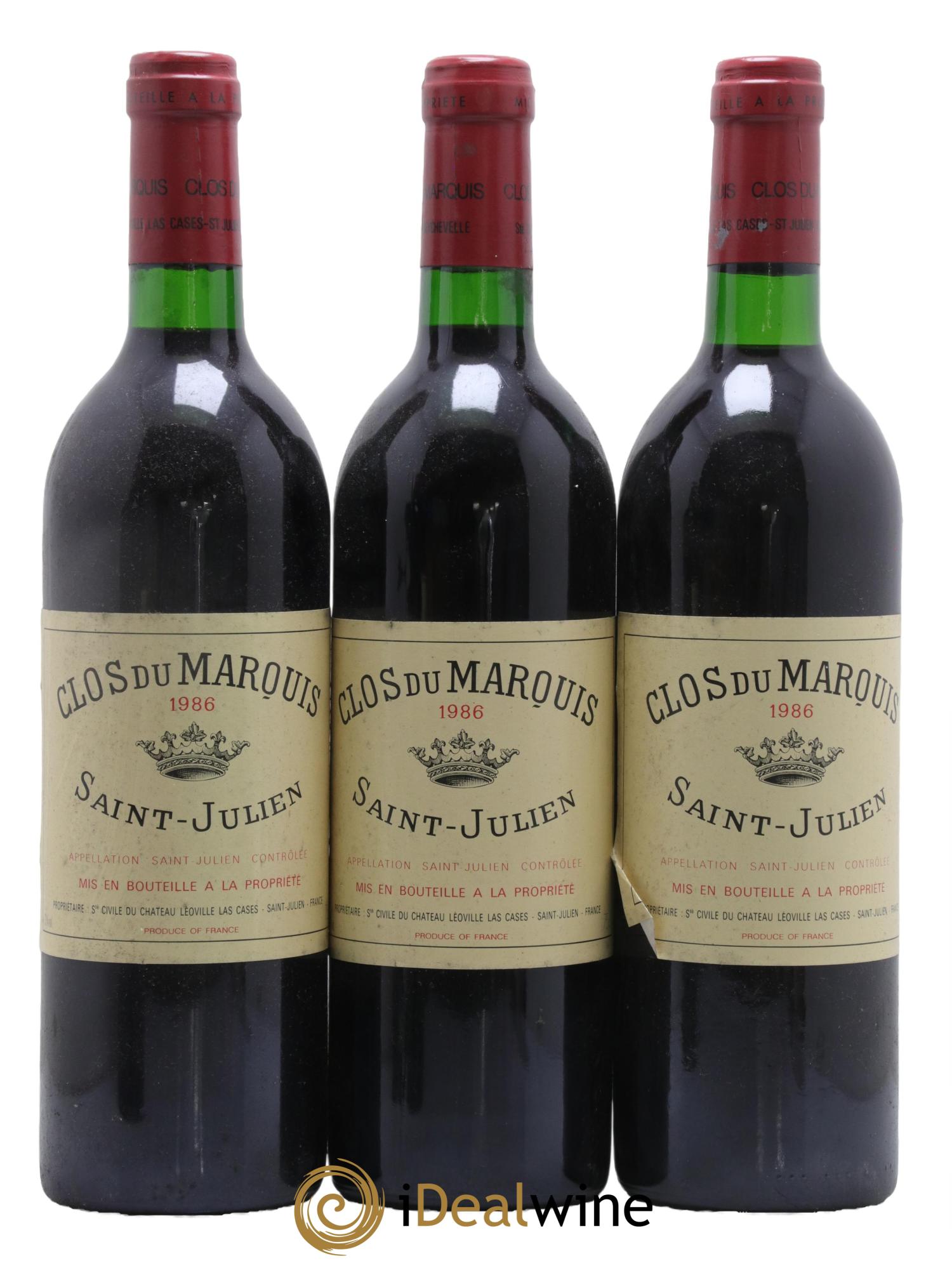 Clos du Marquis 1986 - Lot de 3 bouteilles - 0