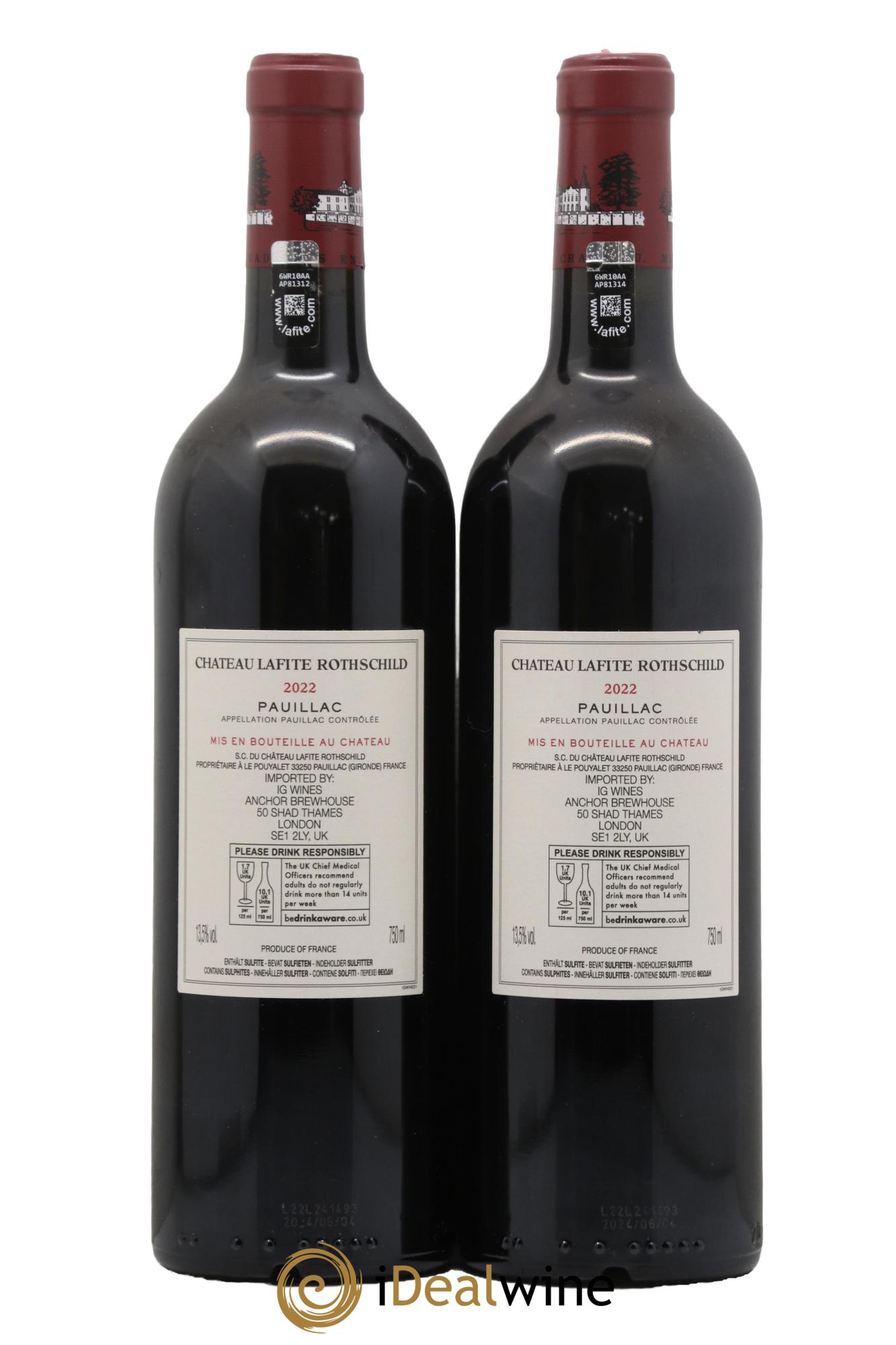 Château Lafite Rothschild 1er Grand Cru Classé 2022 - Posten von 2 Flaschen - 1