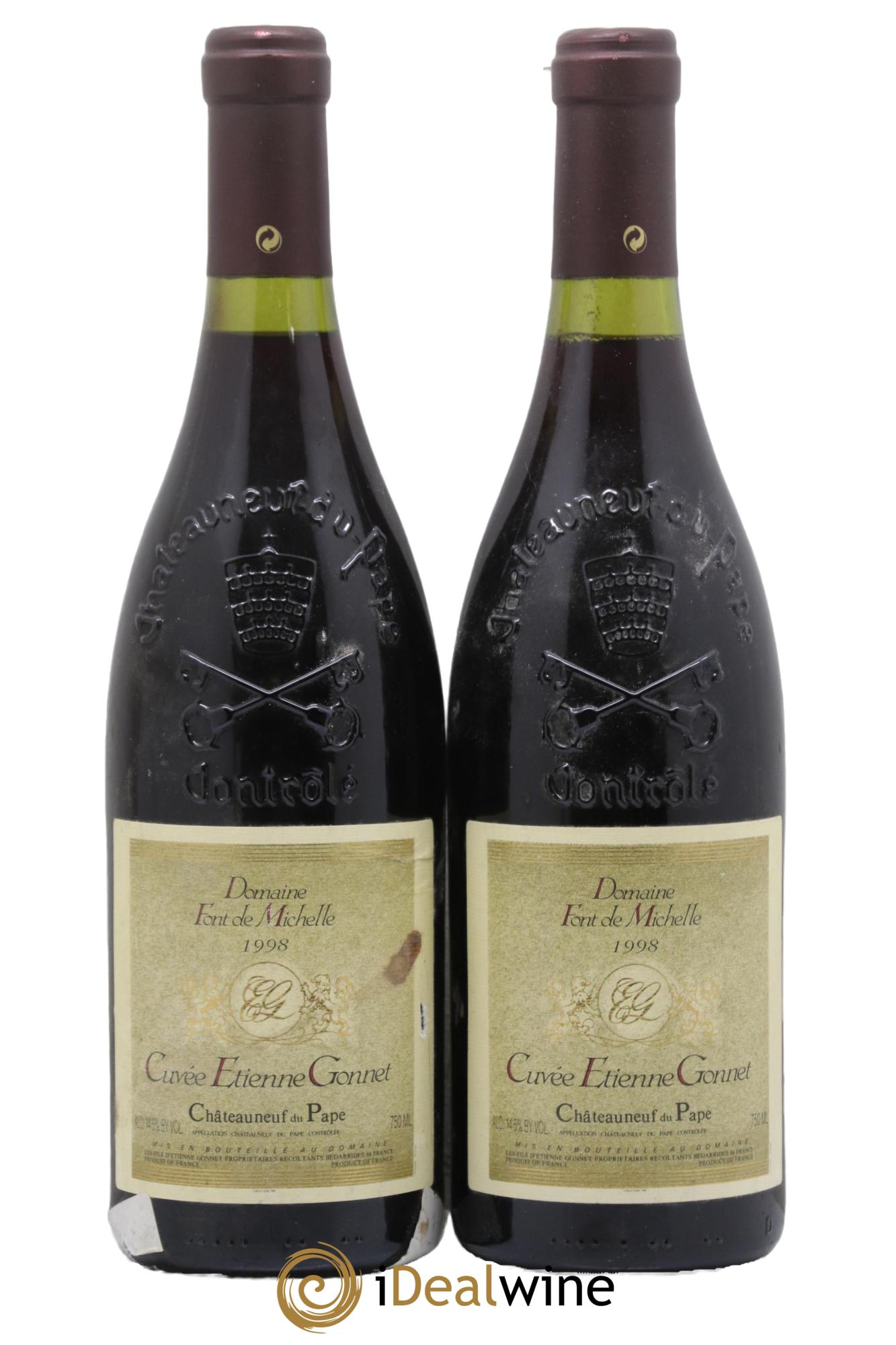 Châteauneuf-du-Pape Domaine Font de Michelle Cuvée Etienne Gonnet Famille Gonnet 1998 - Lot of 2 bottles - 0