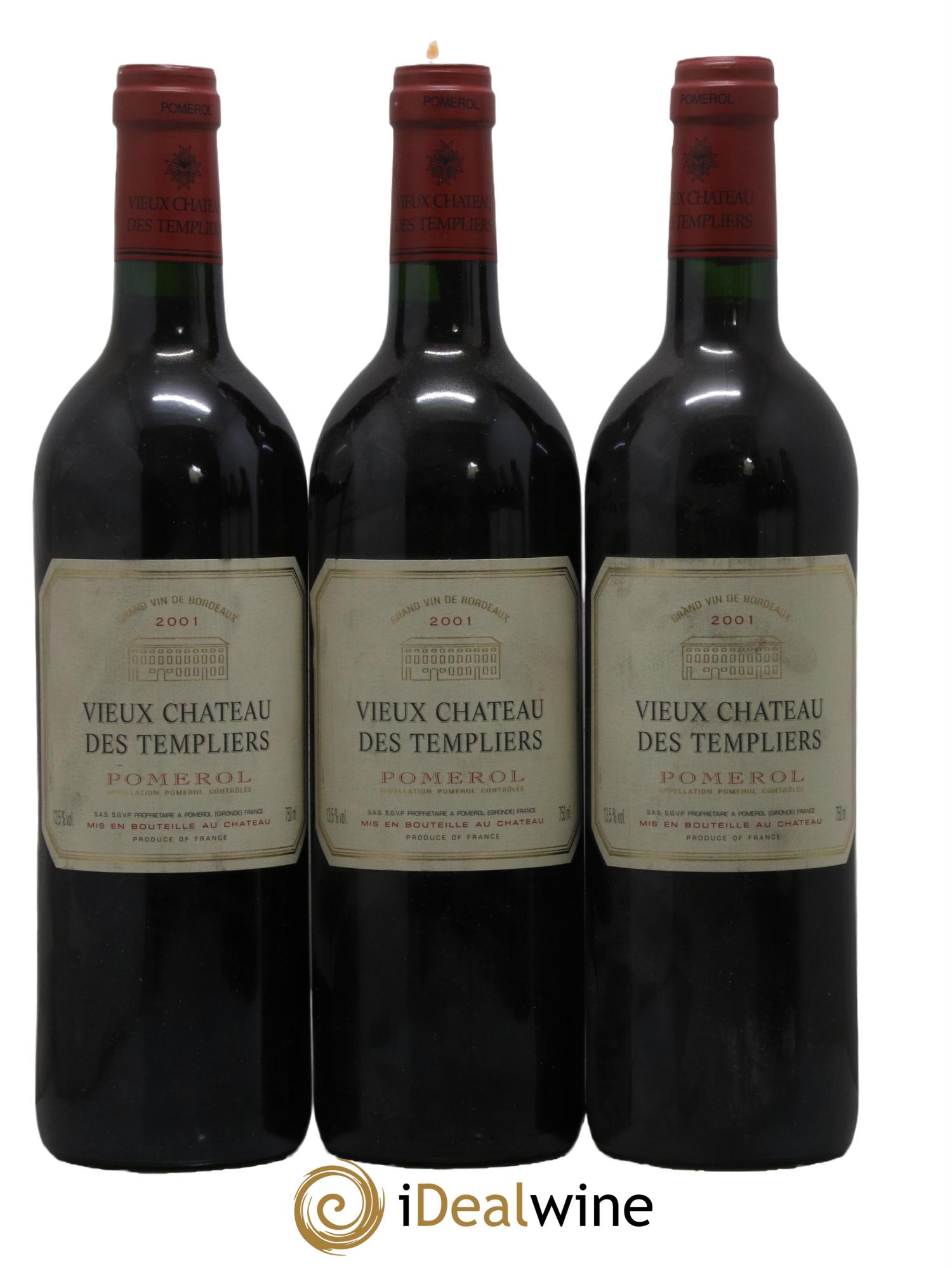 Pomerol Vieux Château des Templiers 2001 - Lot de 3 bouteilles - 0