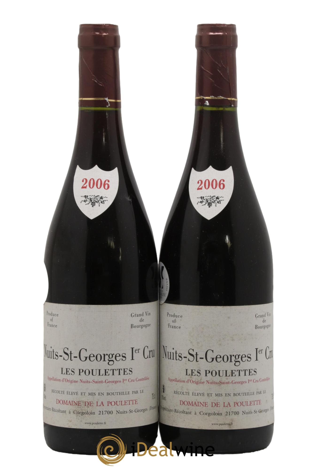 Nuits-Saint-Georges 1er Cru Les Poulettes Domaine de la Poulette 2006 - Lot de 2 bouteilles - 0