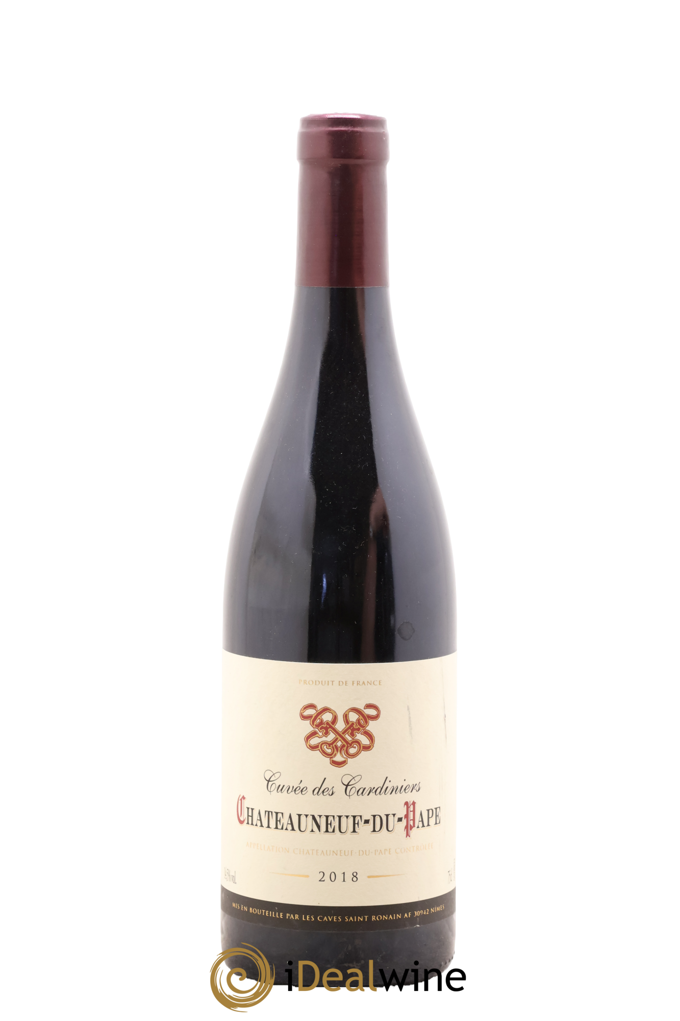Châteauneuf-du-Pape Cuvée Des Cardiniers Les Caves Saint Romain 2018 - Lot de 1 bouteille - 0