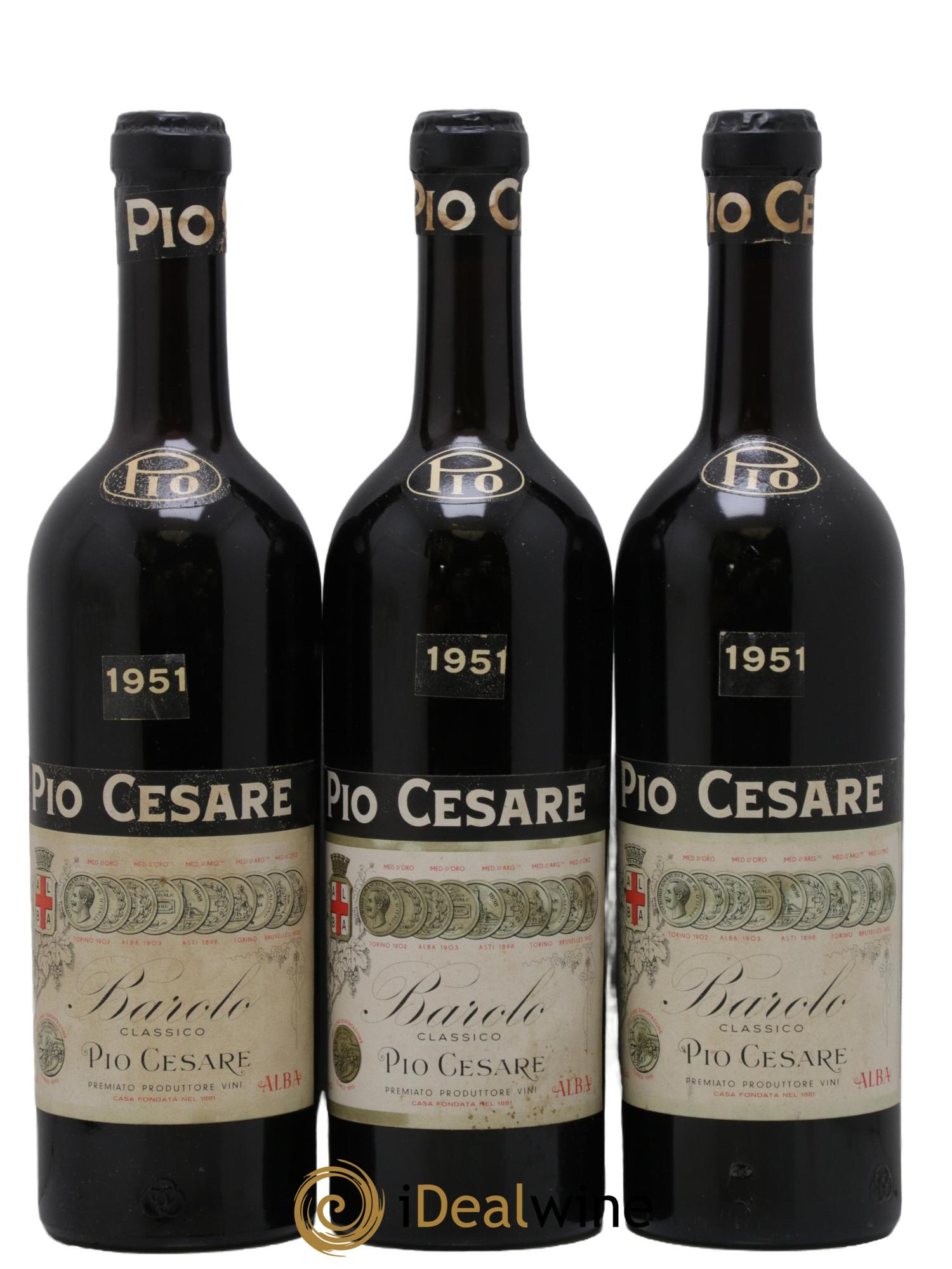 Barolo DOCG Pio Cesare 1951 - Posten von 3 Flaschen - 0