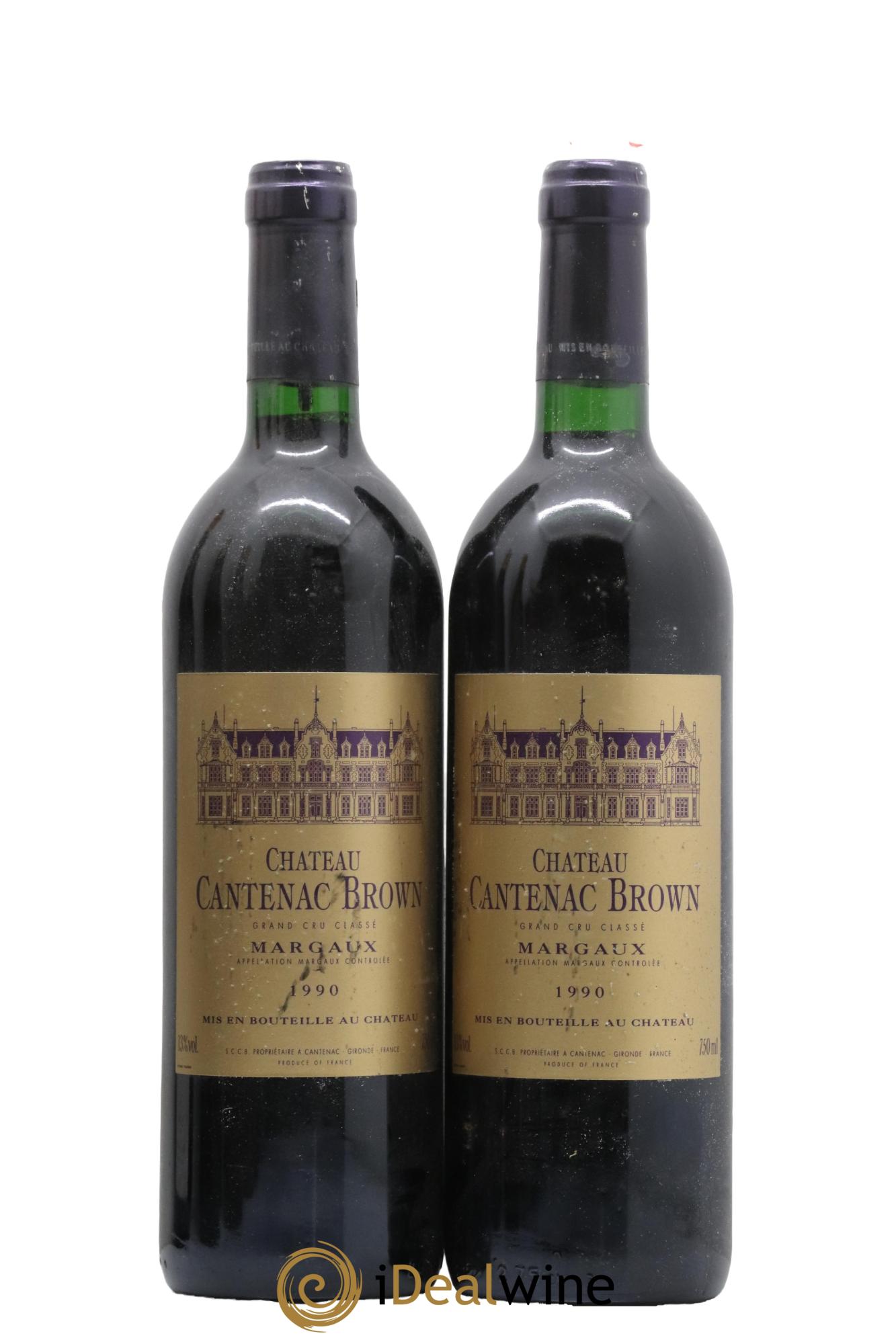 Château Cantenac Brown 3ème Grand Cru Classé 1990 - Lot de 2 bouteilles - 0