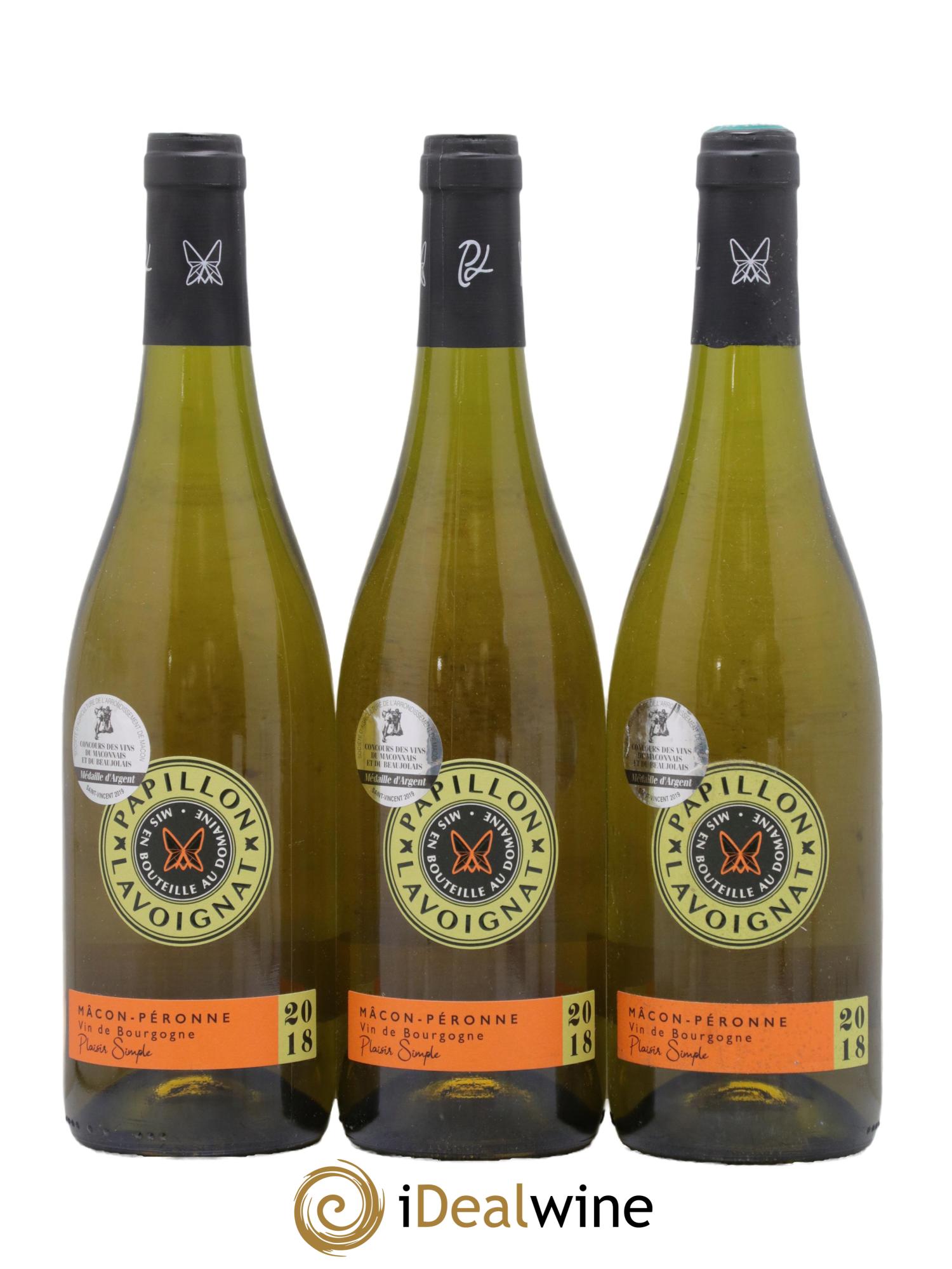 Mâcon Peronne Papillon Lavoignat 2018 - Lot de 3 bouteilles - 0