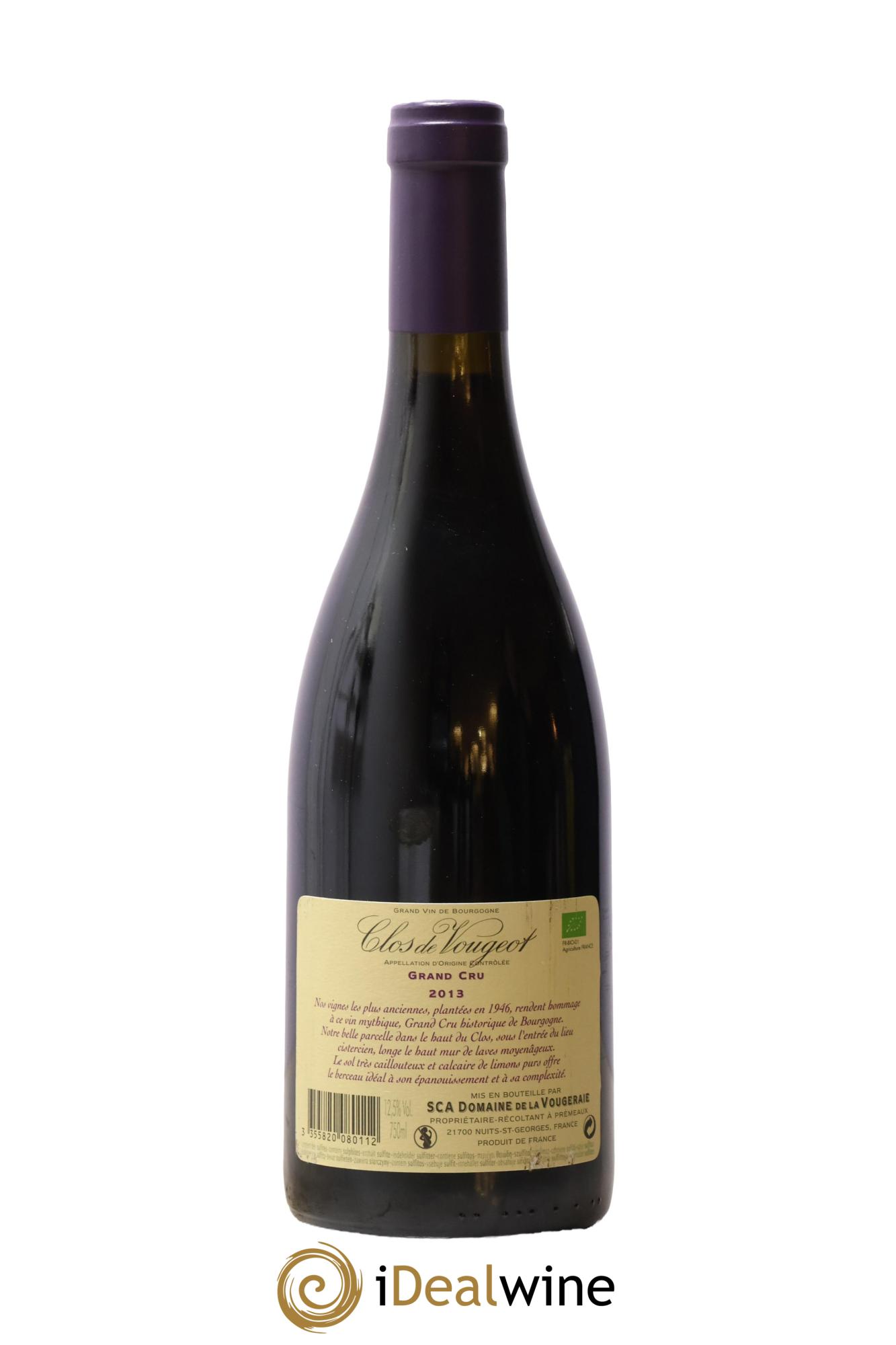 Clos de Vougeot Grand Cru La Vougeraie 2013 - Lot of 1 bottle - 1