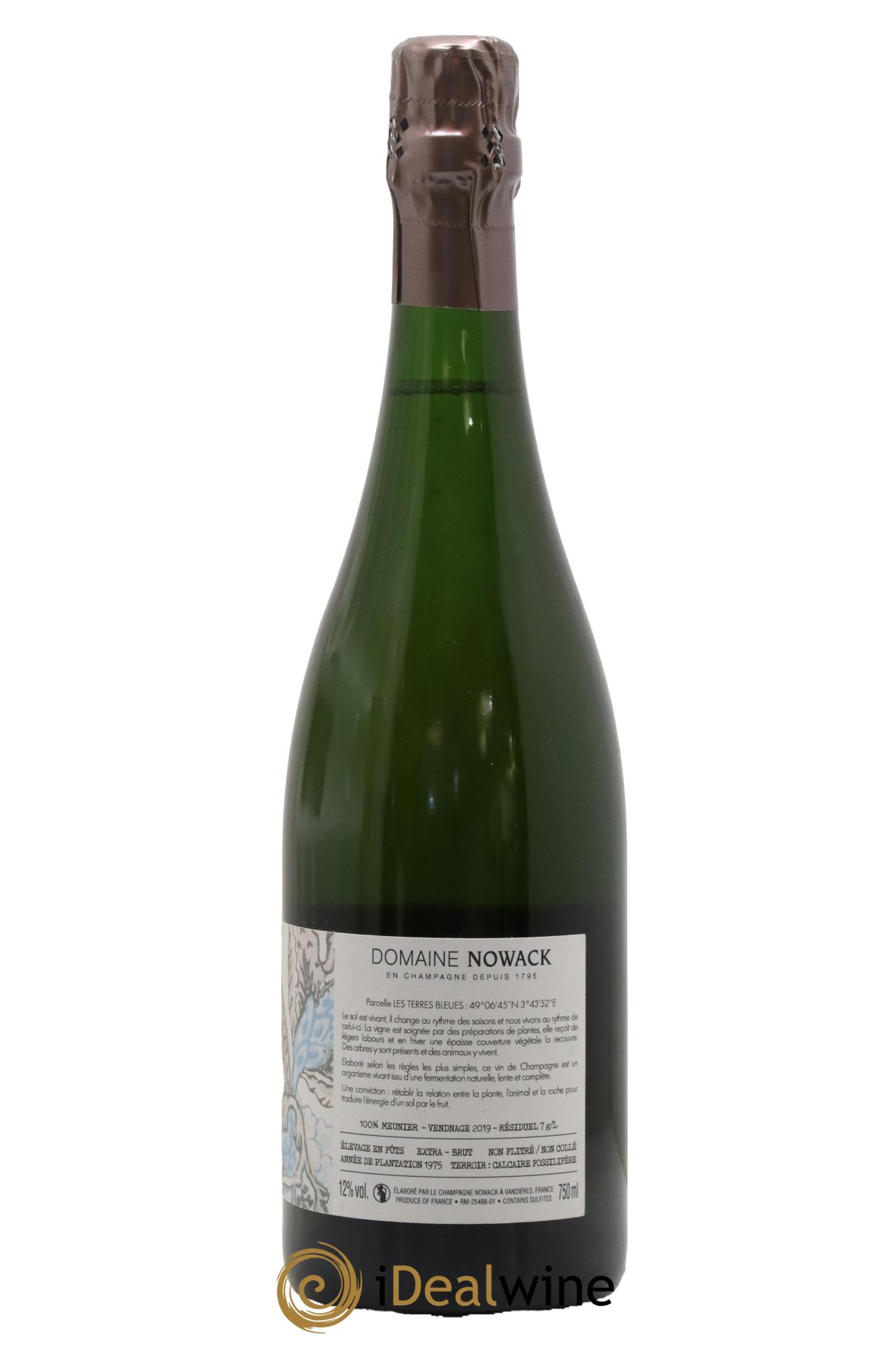 Extra-Brut Les Terres Bleues non dosé Nowack 2019 - Lot de 1 bouteille - 1