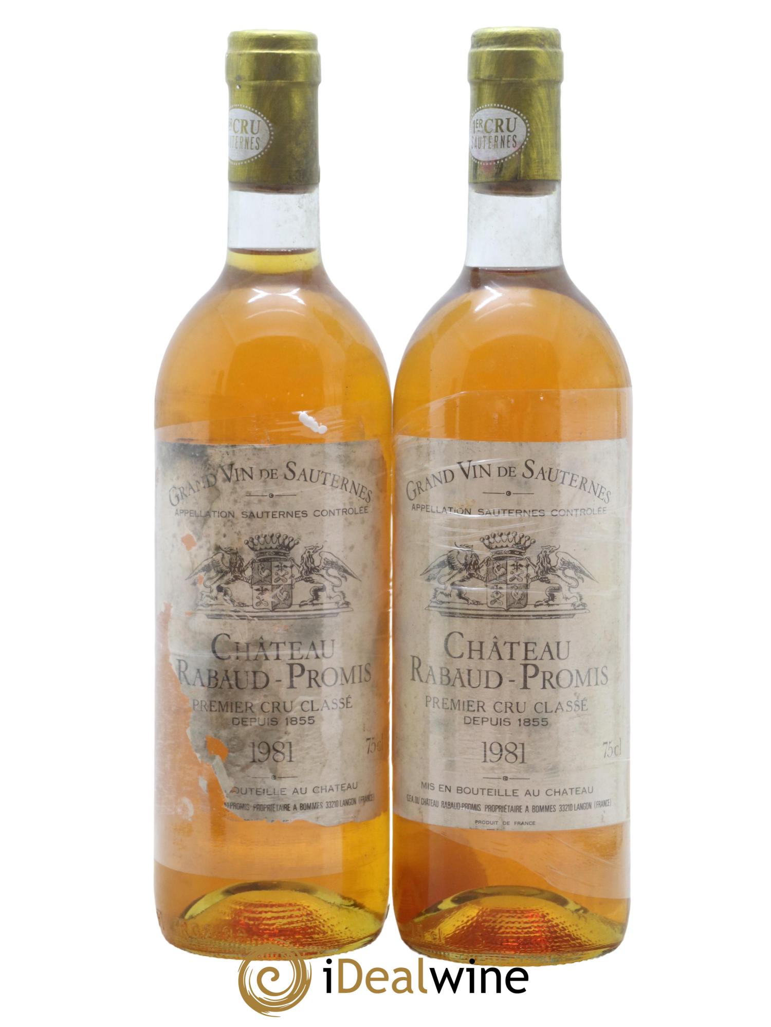 Château Rabaud Promis 1er Grand Cru Classé 1981 - Posten von 2 Flaschen - 0