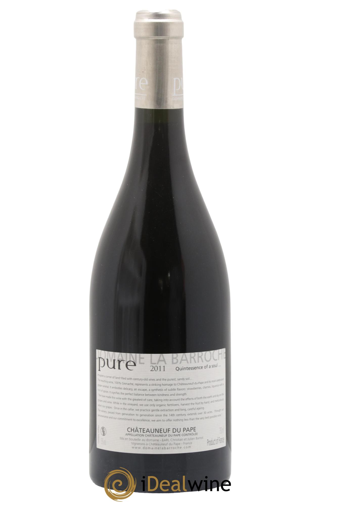 Châteauneuf-du-Pape Cuvée Pure Domaine La Barroche 2011 - Lot of 1 bottle - 1