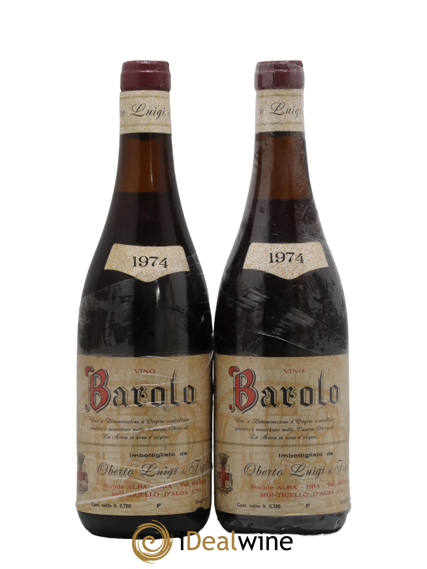 Barolo Oberto Luigi e Figli 1974 - Lot de 2 bouteilles - 0