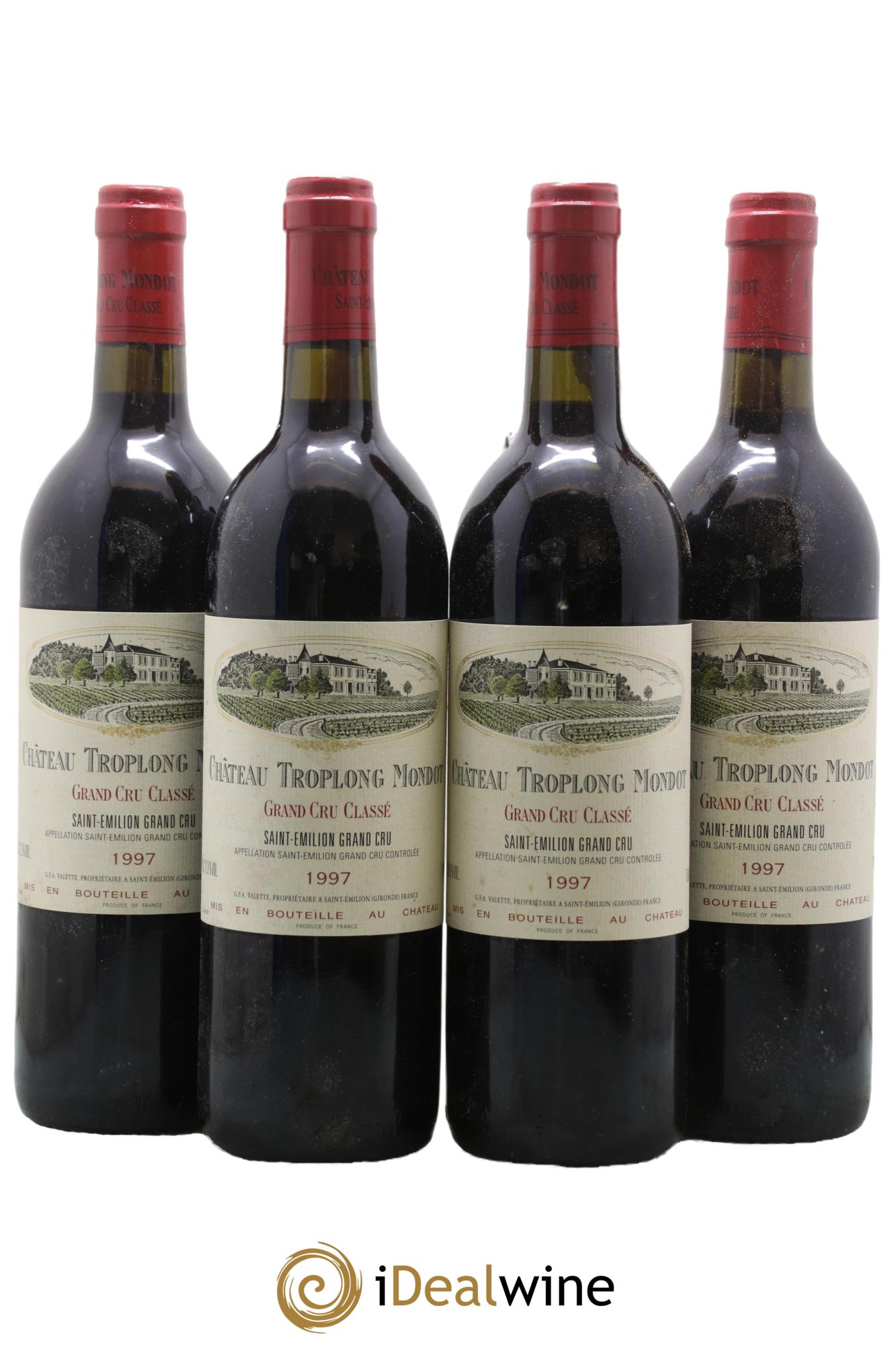 Château Troplong Mondot 1er Grand Cru Classé B 1997 - Lotto di 4 bottiglie - 0