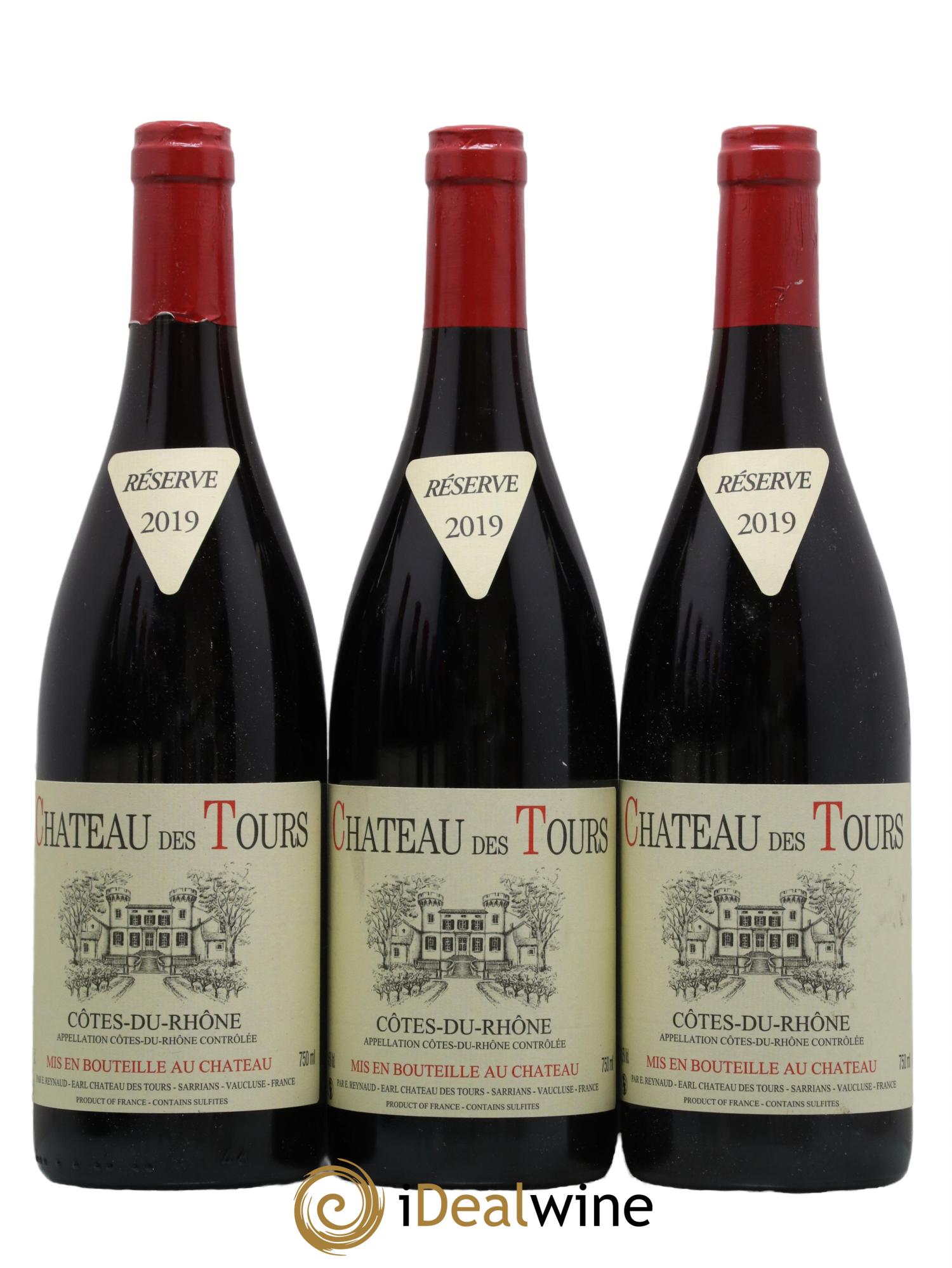 Côtes-du-Rhône Château des Tours Emmanuel Reynaud 2019 - Lot de 3 bouteilles - 0