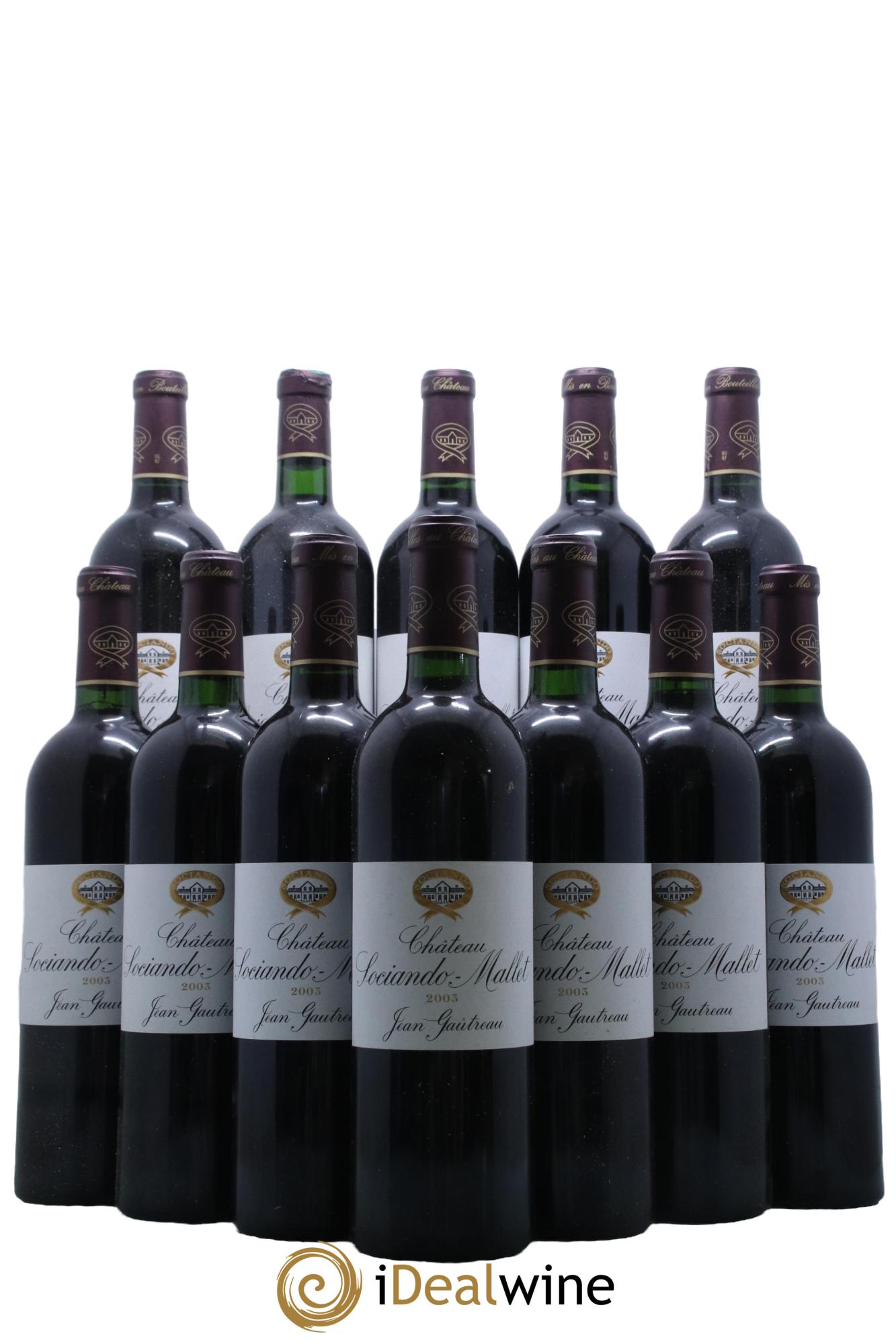 Château Sociando Mallet 2003 - Lot de 12 bouteilles - 0