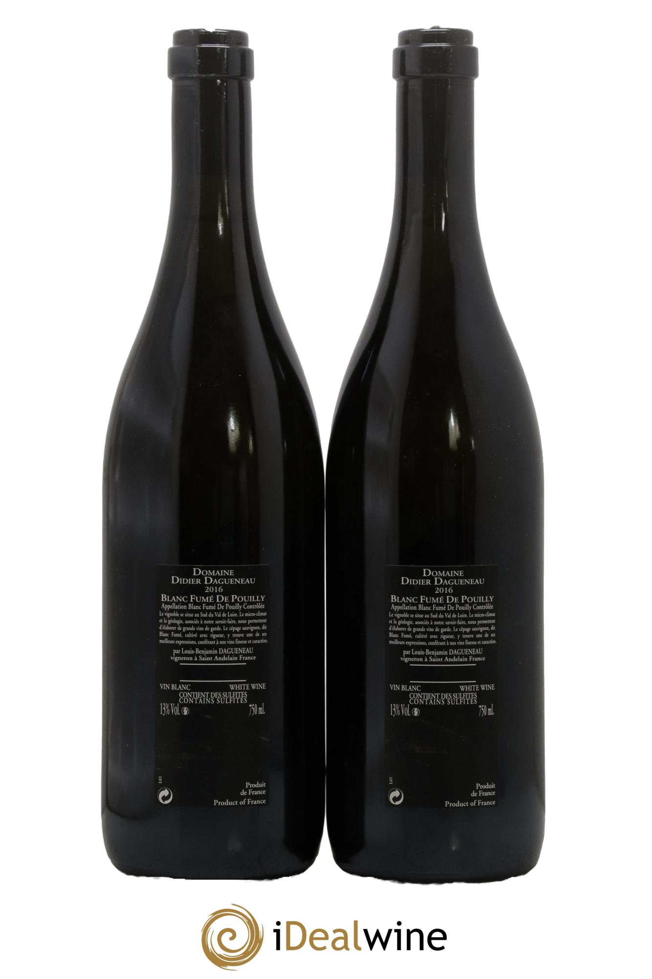 Vin de France (anciennement Pouilly-Fumé) Silex Dagueneau (Domaine Didier - Louis-Benjamin) 2016 - Lot de 2 bouteilles - 1