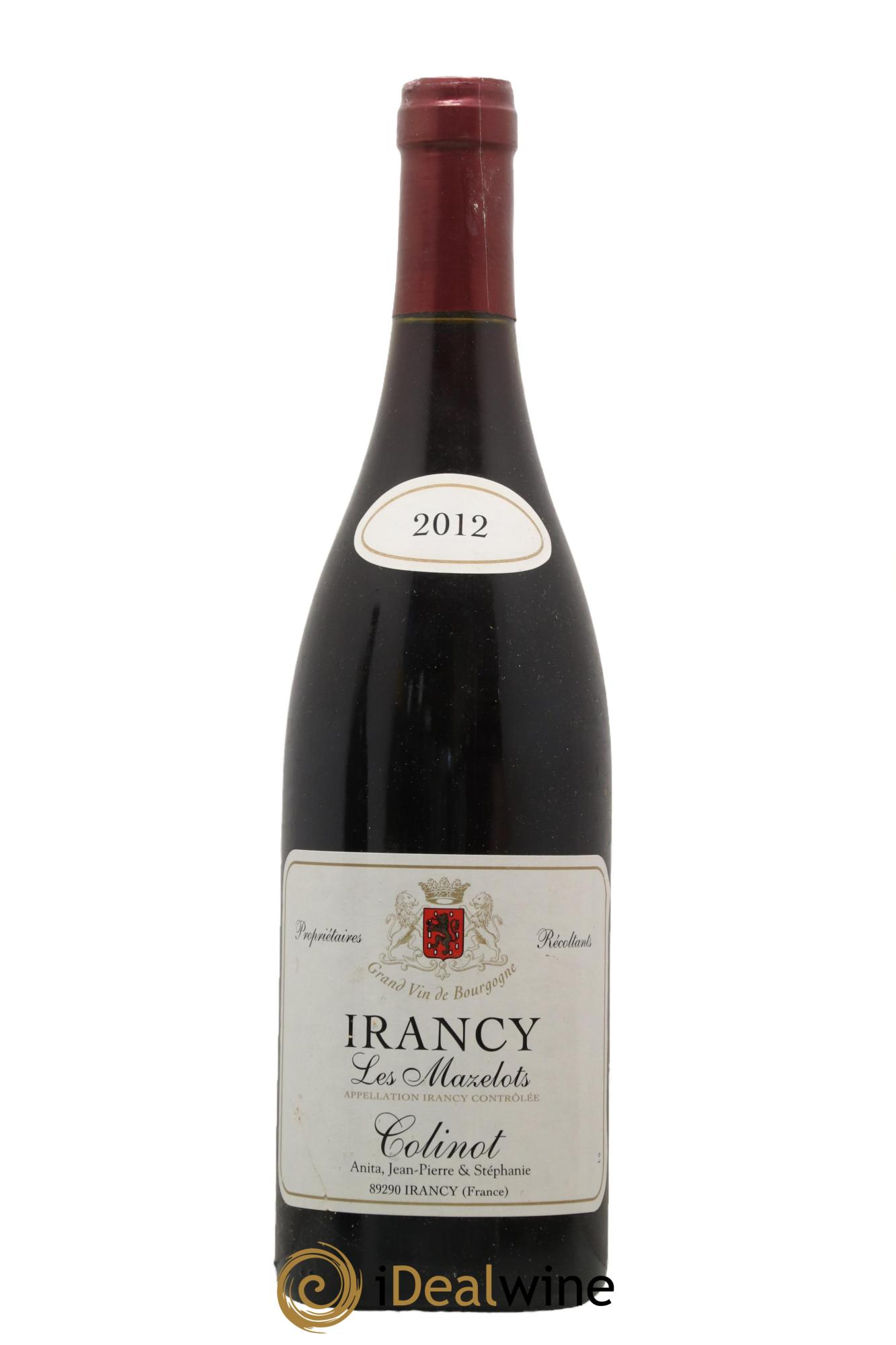 Irancy Les Mazelots Colinot 2012 - Lot de 1 bouteille - 0