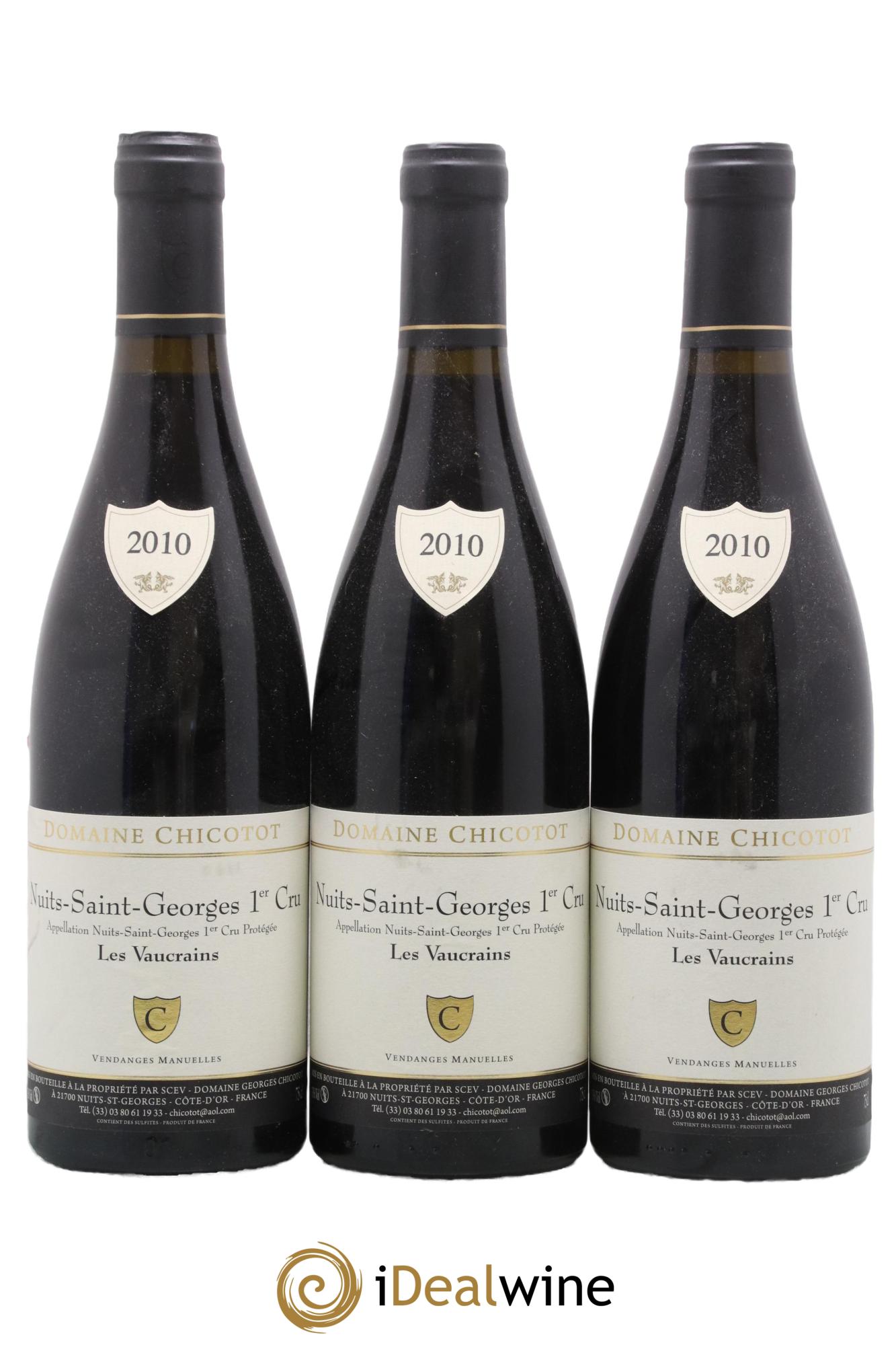 Nuits-Saint-Georges 1er Cru Les Vaucrains Chicotot 2010 - Posten von 3 Flaschen - 0