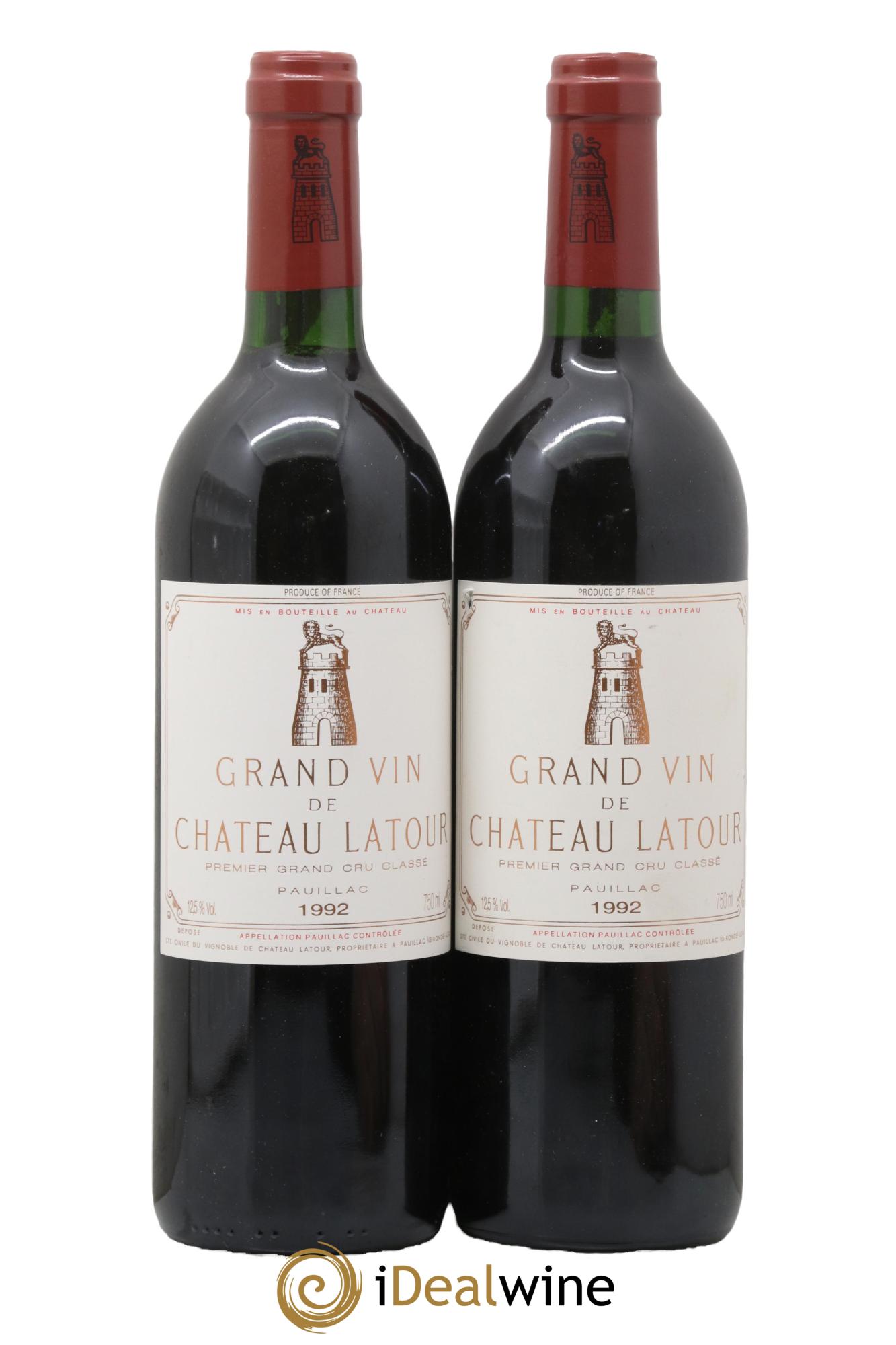 Château Latour 1er Grand Cru Classé 1992 - Lotto di 2 bottiglie - 0