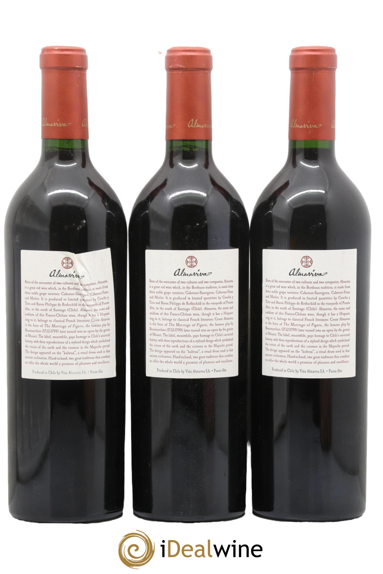 Chili Almaviva Baron P. de Rothschild Concha y Toro 1998 - Lot of 3 bottles - 1