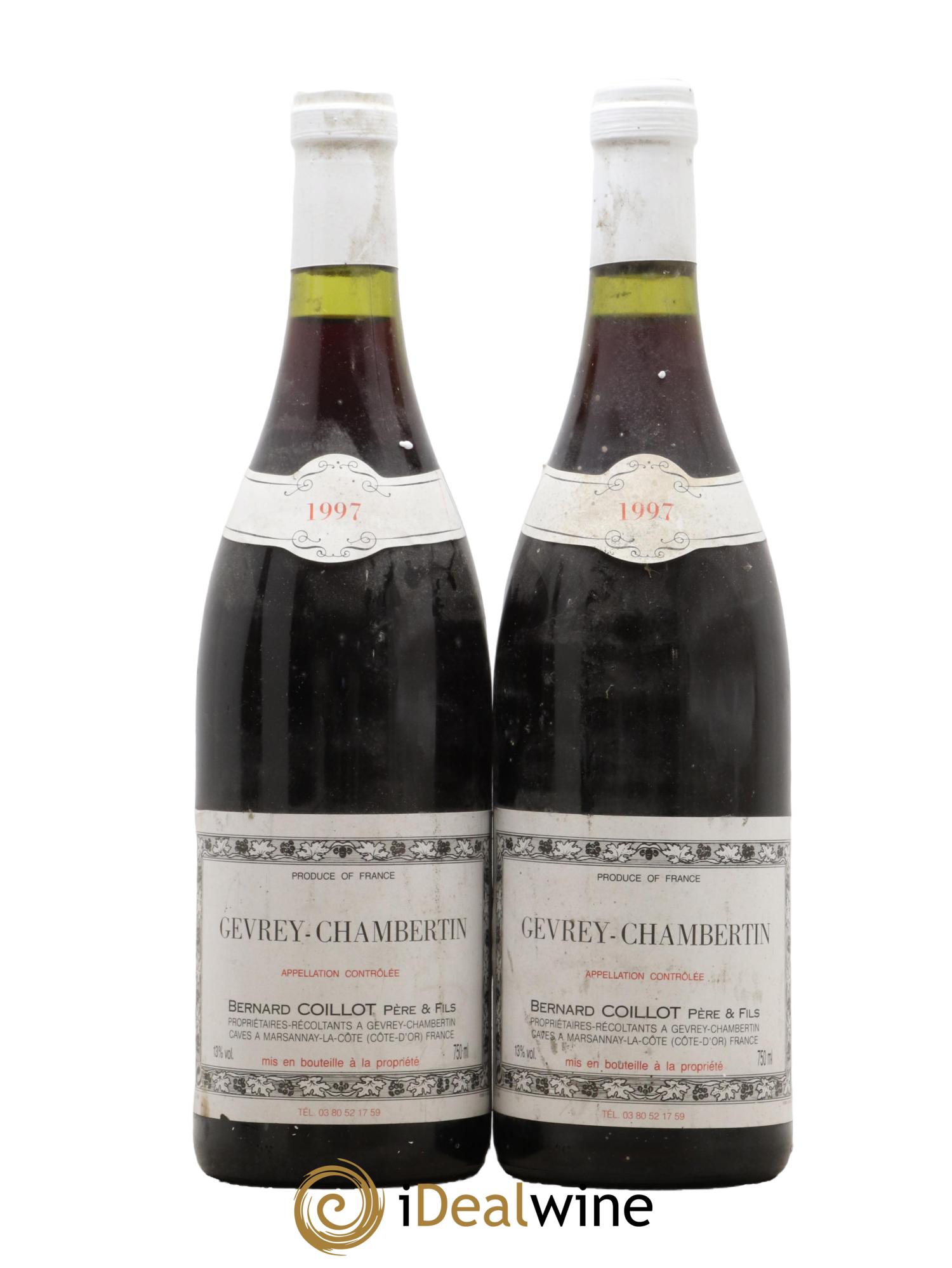 Gevrey-Chambertin Bernard Coillot 1997 - Lot de 2 bouteilles - 0