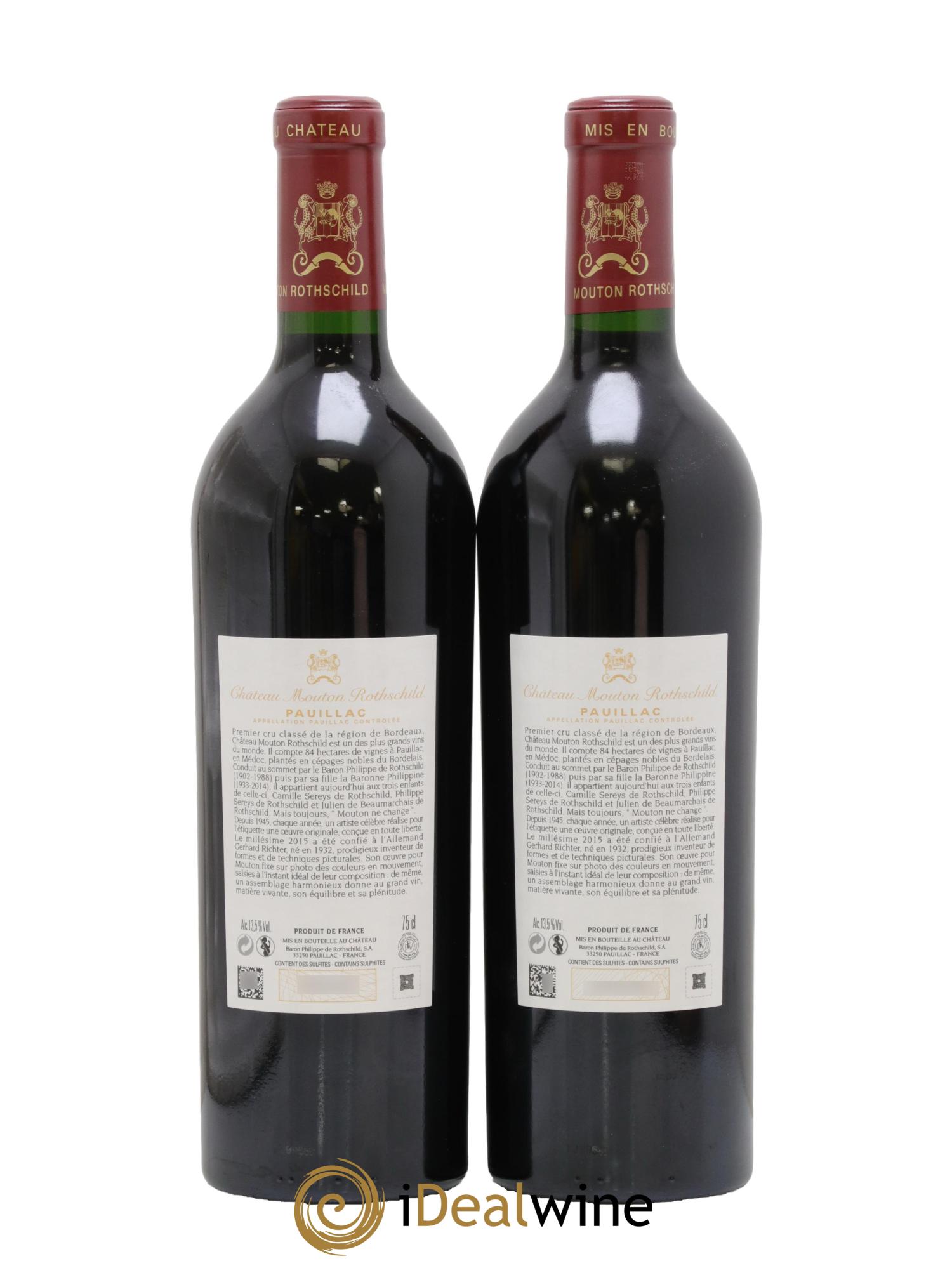 Château Mouton Rothschild 1er Grand Cru Classé 2015 - Lot of 2 bottles - 1