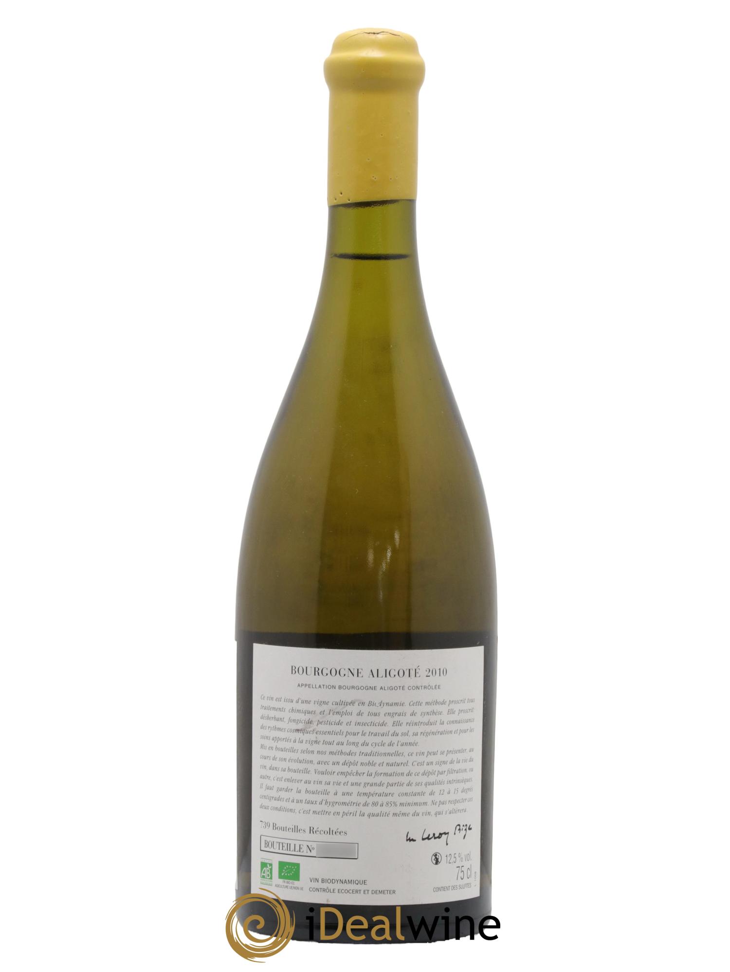 Bourgogne Aligoté Sous Chatelet d'Auvenay (Domaine) 2010 - Lot de 1 bouteille - 1