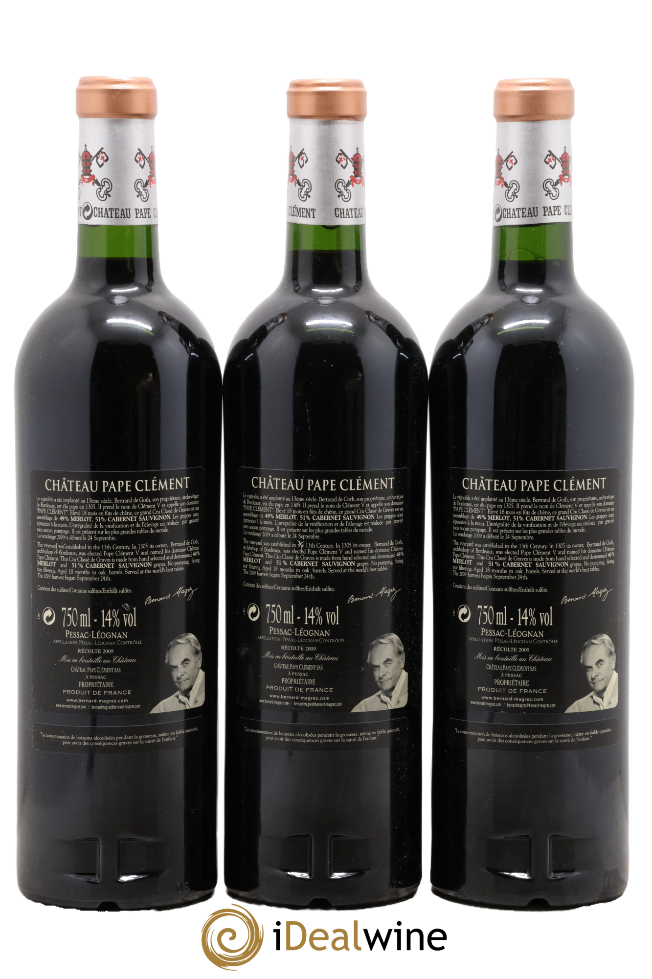 Château Pape Clément Cru Classé de Graves 2009 - Lot de 3 bouteilles - 1