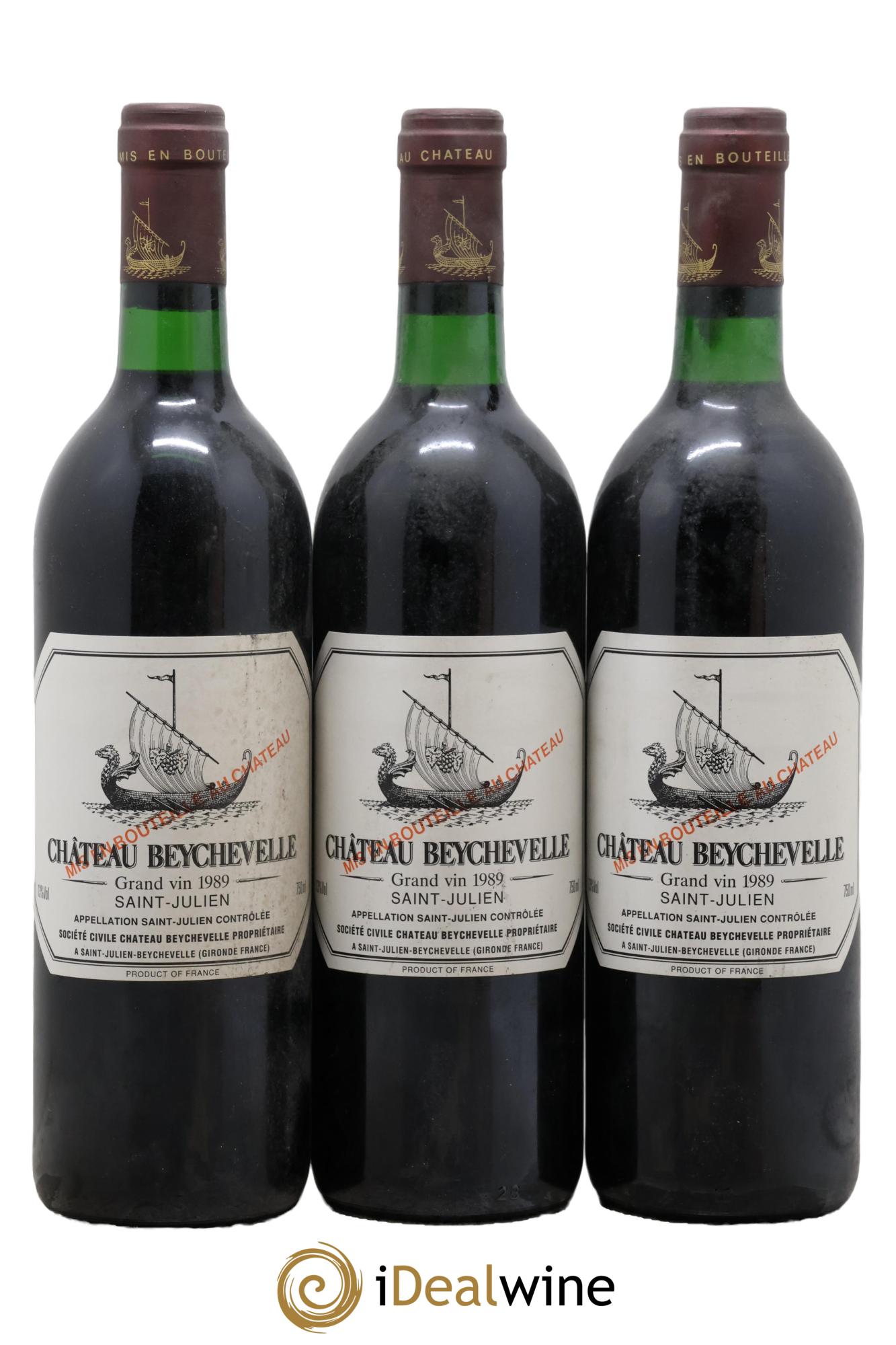 Château Beychevelle 4ème Grand Cru Classé 1989 - Lot of 3 bottles - 0