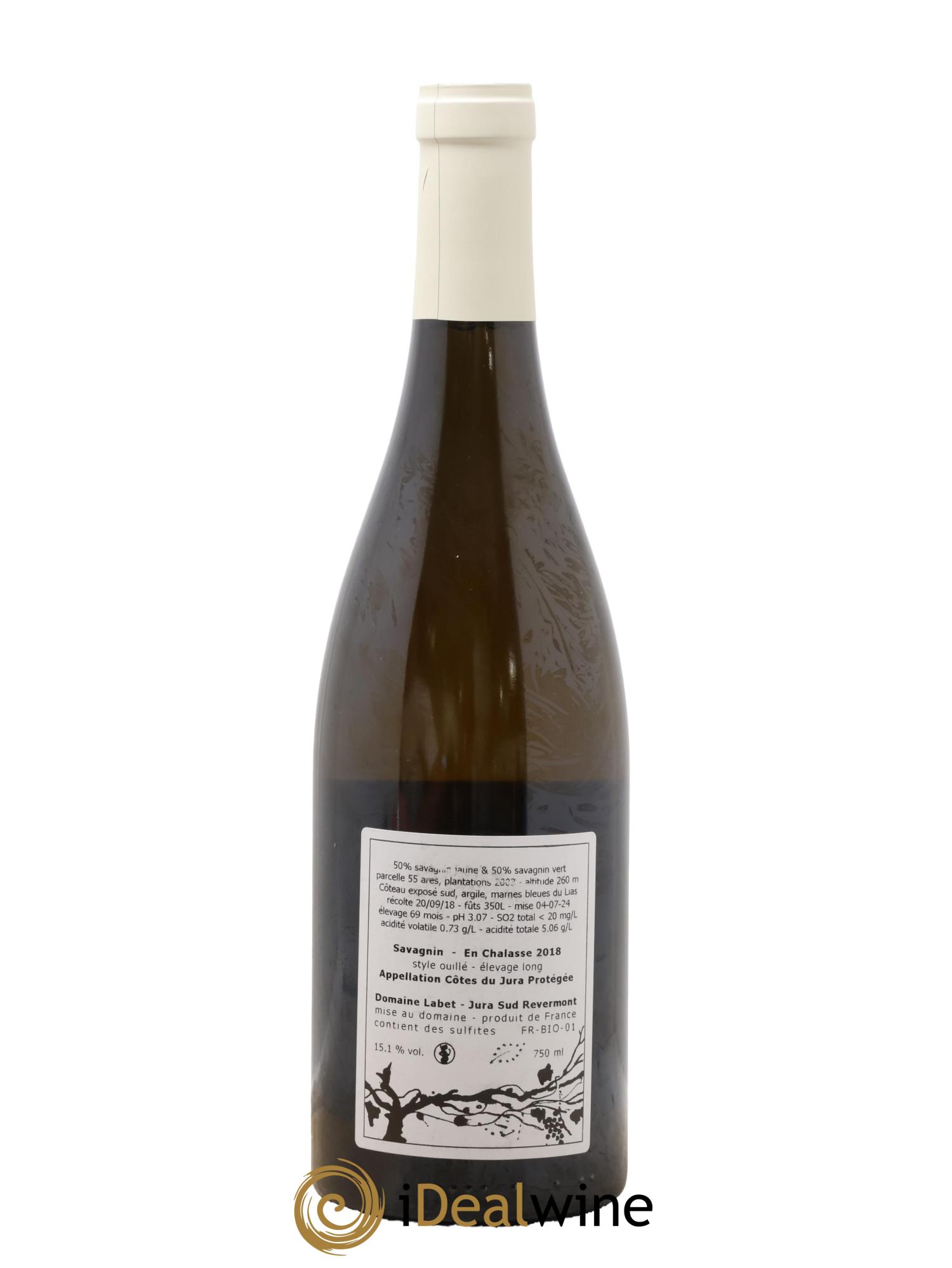 Côtes du Jura Savagnin en Chalasse Elevage Long Romain - Julien  - Charline Labet 2018 - Lotto di 1 bottiglia - 1
