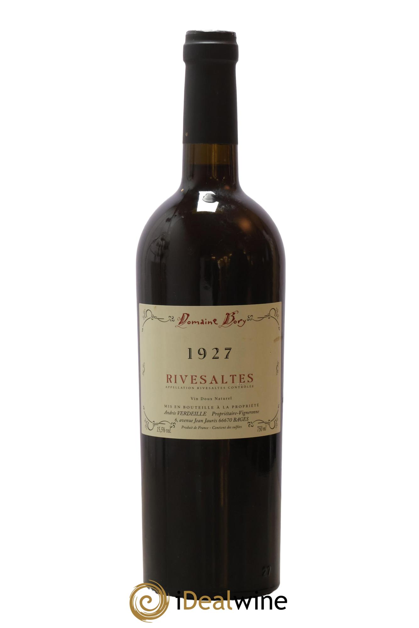 Rivesaltes Domaine Bory 1927 - Posten von 1 Flasche - 0