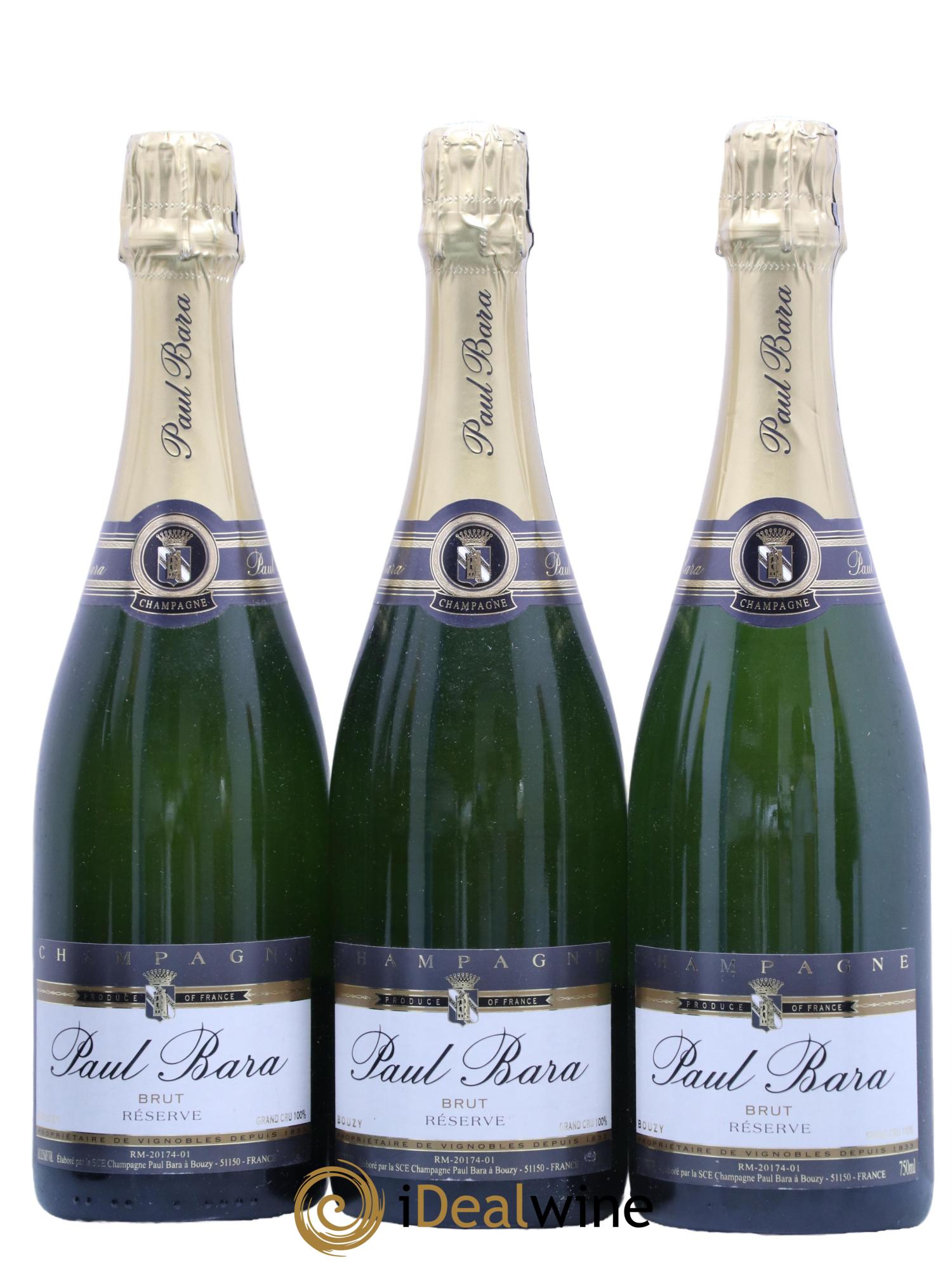 Champagne Brut Reserve Paul Bara - Lot de 3 bouteilles - 0