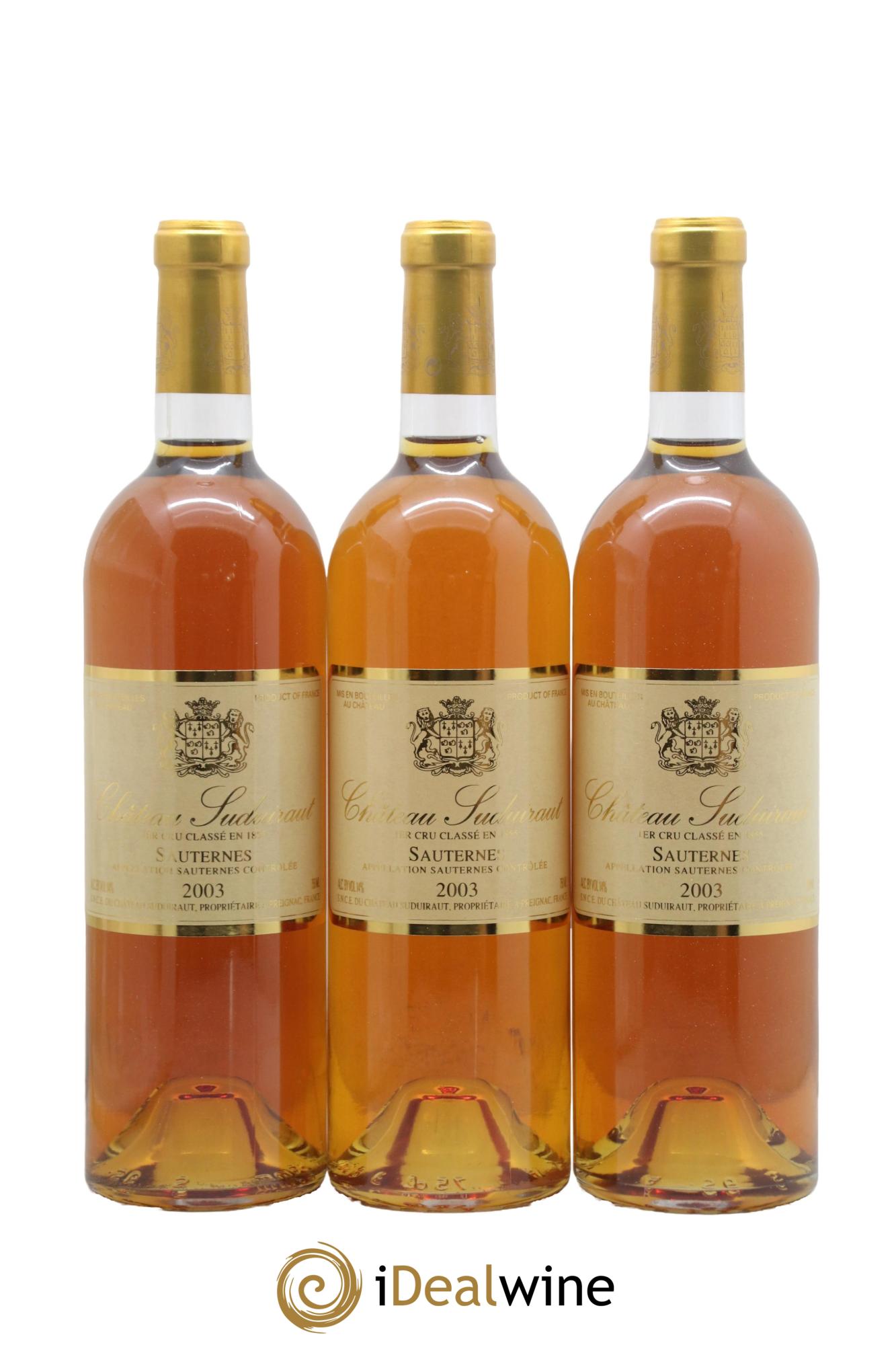 Château Suduiraut 1er Grand Cru Classé 2003 - Lotto di 3 bottiglie - 0