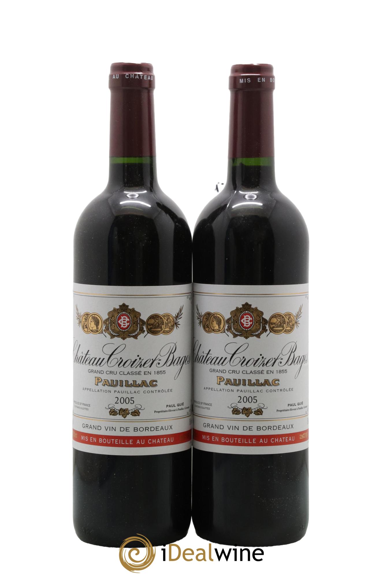Château Croizet Bages 5ème Grand Cru Classé 2005 - Lot de 2 bouteilles - 0