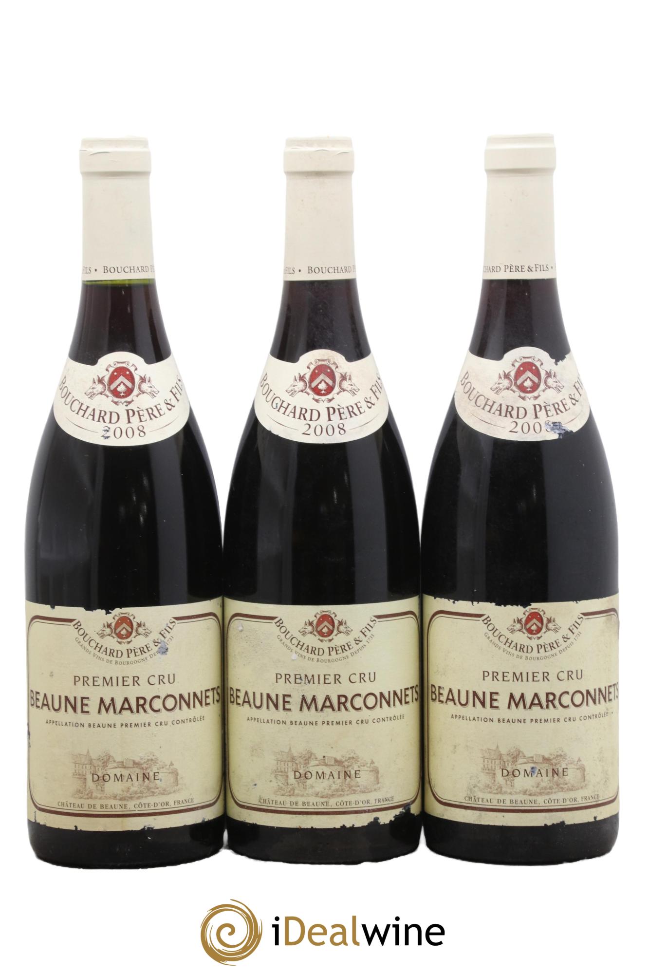 Beaune 1er Cru Marconnets Bouchard Père & Fils 2008 - Posten von 3 Flaschen - 0
