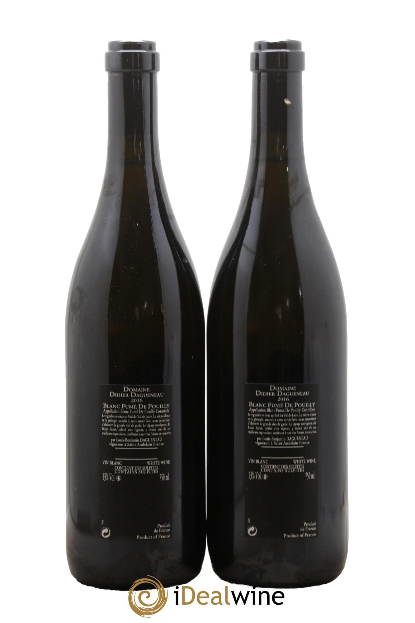 Vin de France (anciennement Pouilly-Fumé) Silex Dagueneau (Domaine Didier - Louis-Benjamin) 2016 - Lot of 2 bottles - 1