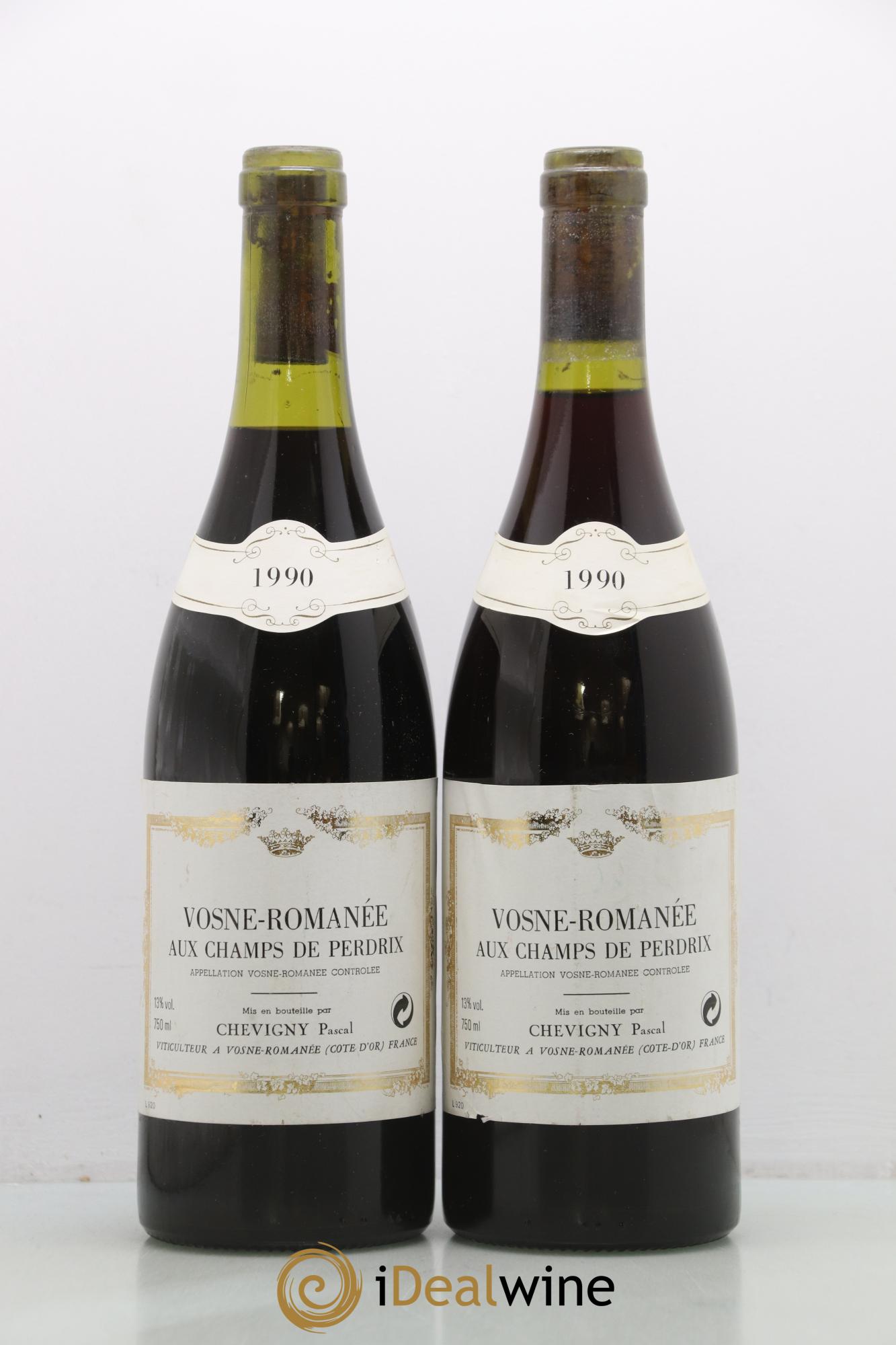 Vosne-Romanée Les Champs de Perdrix Pascal Chevigny 1990 - Lot de 2 bouteilles - 0