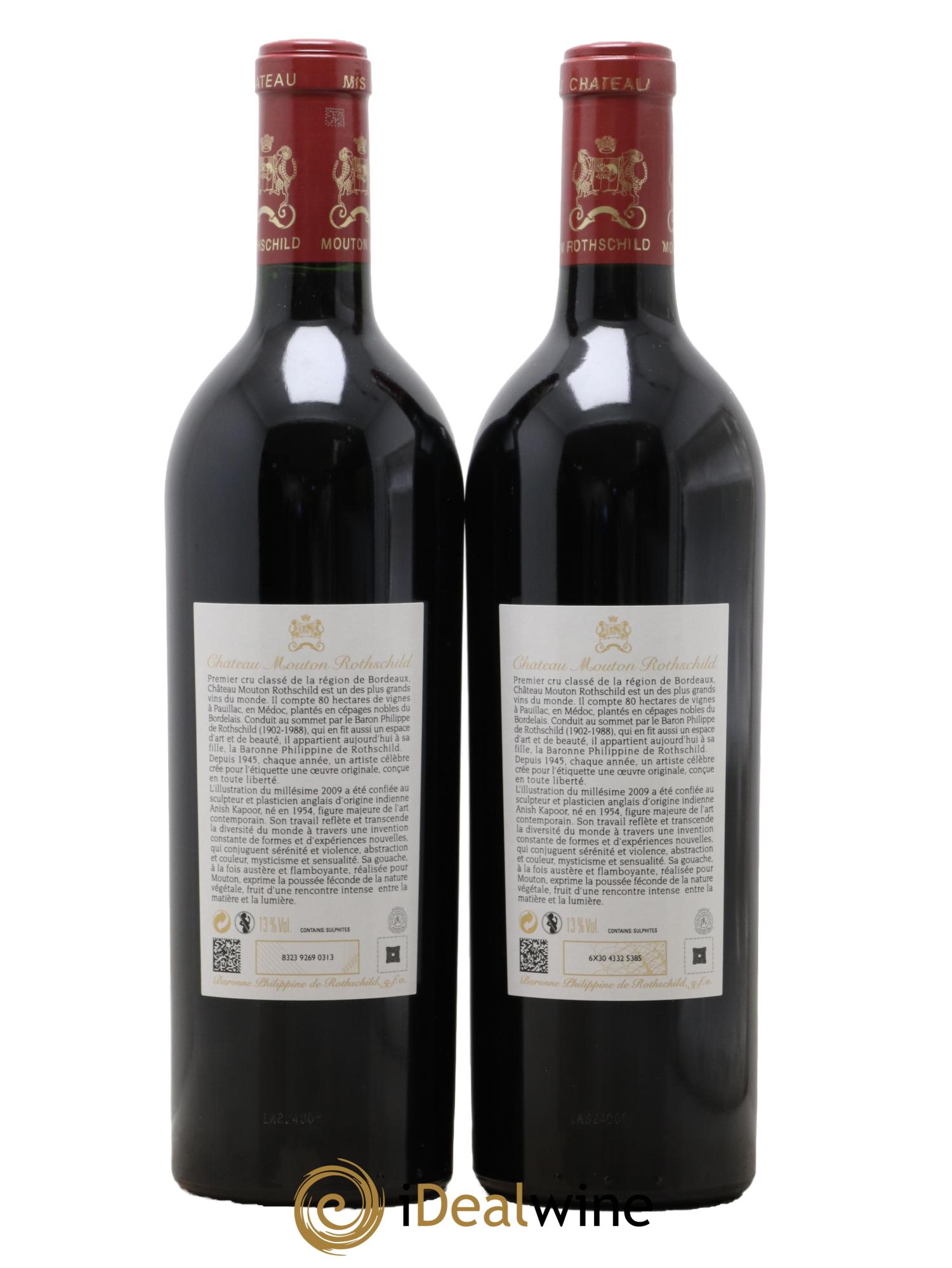 Château Mouton Rothschild 1er Grand Cru Classé 2009 - Lot de 2 bouteilles - 1