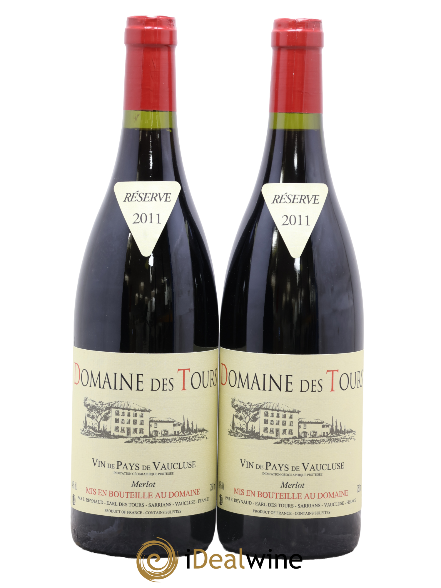 Vaucluse Domaine des Tours Merlot Emmanuel Reynaud 2011 - Lot de 2 bouteilles - 0