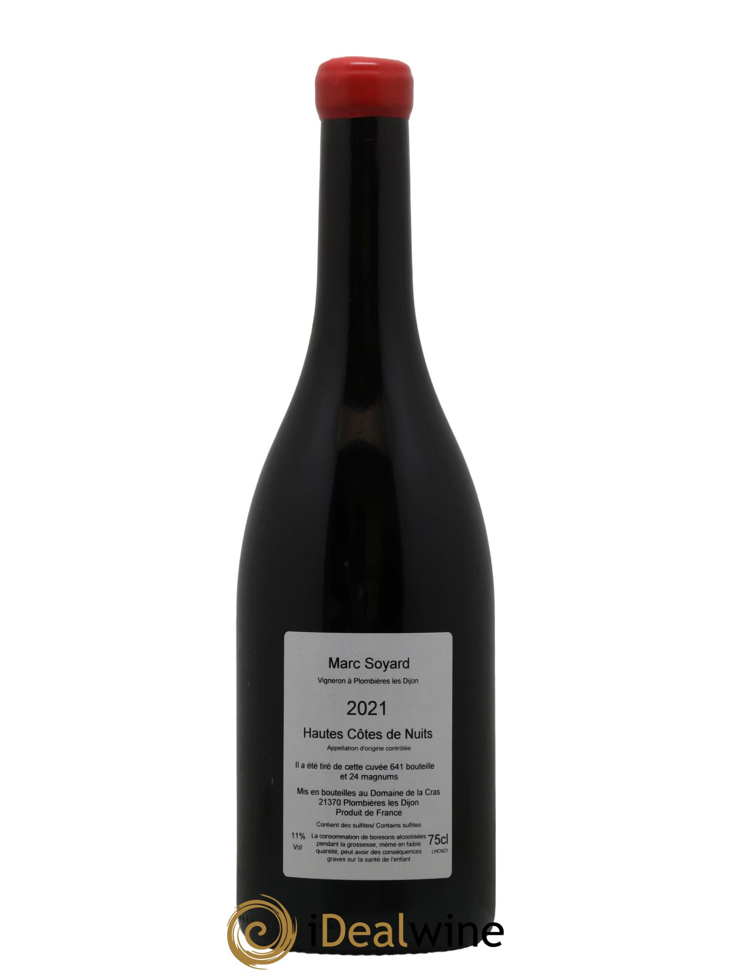 Hautes-Côtes de Nuits Domaine de la Cras - Marc Soyard 2021 - Lot de 1 bouteille - 1