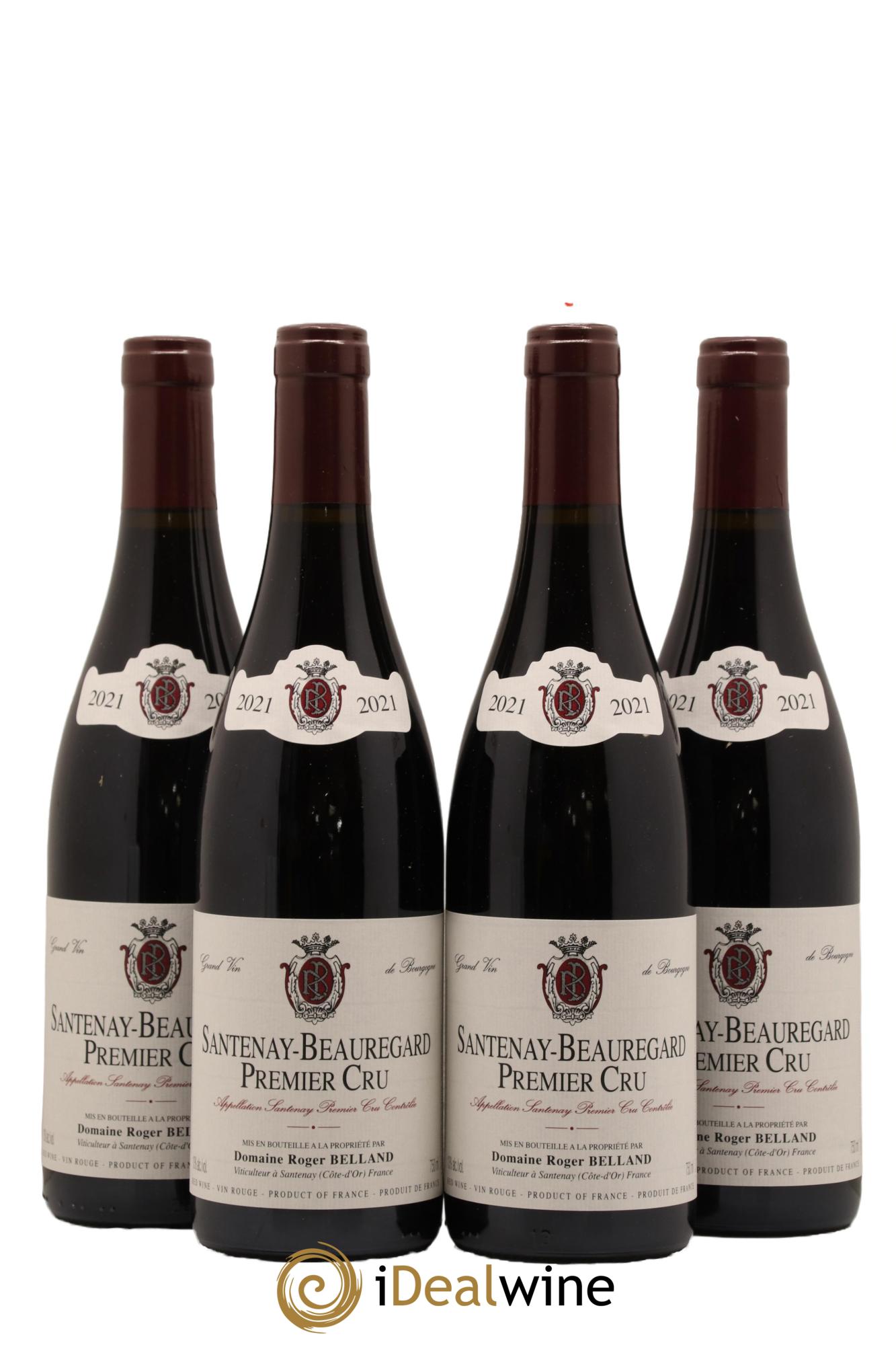 Santenay 1er Cru Beauregard Roger Belland 2021 - Lot de 4 bouteilles - 0