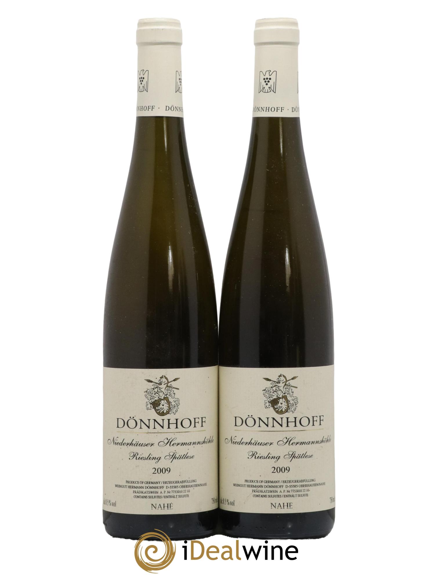 Allemagne Nahe Niederhauser Hermannshohle Spatlese Donnhoff 2009 - Lot de 2 bouteilles - 0
