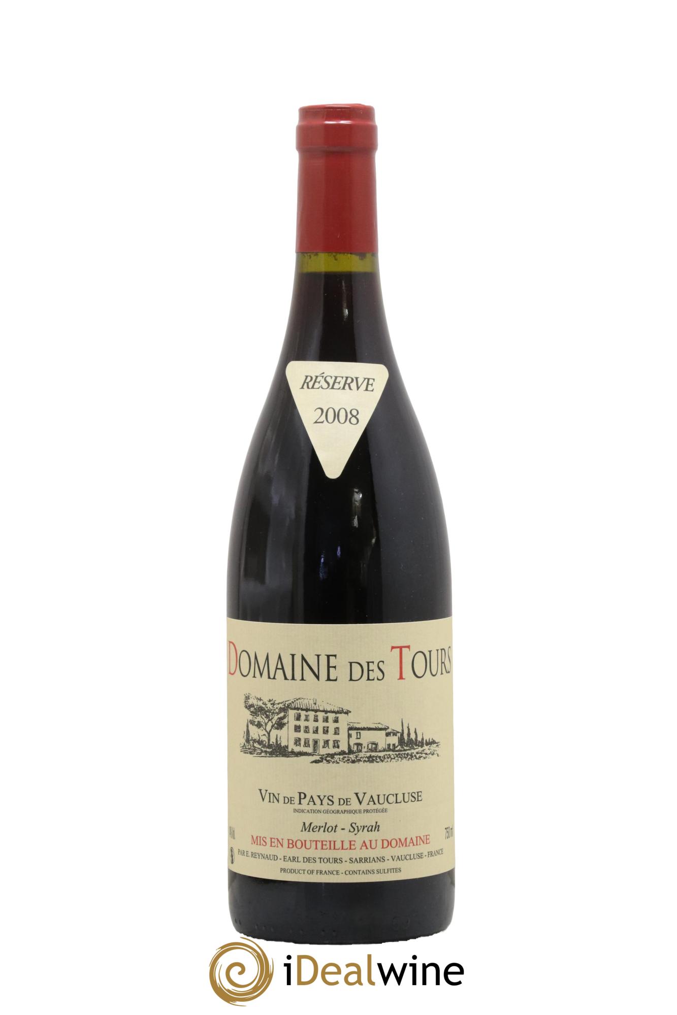 Vaucluse Domaine des Tours Merlot-Syrah Emmanuel Reynaud 2008 - Lot of 1 bottle - 0