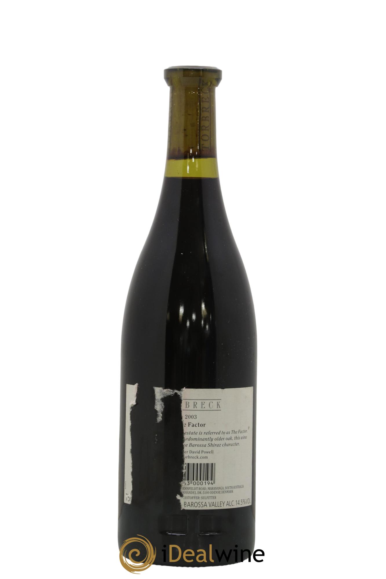 Barossa Valley Torbreck The Factor 2003 - Lot of 1 bottle - 1