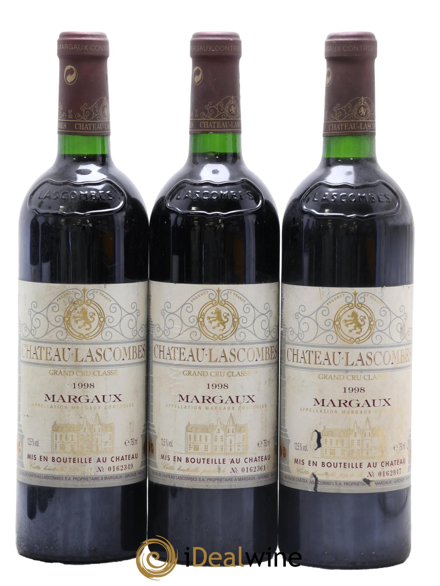 Château Lascombes 2ème Grand Cru Classé 1998 - Lot of 3 bottles - 0