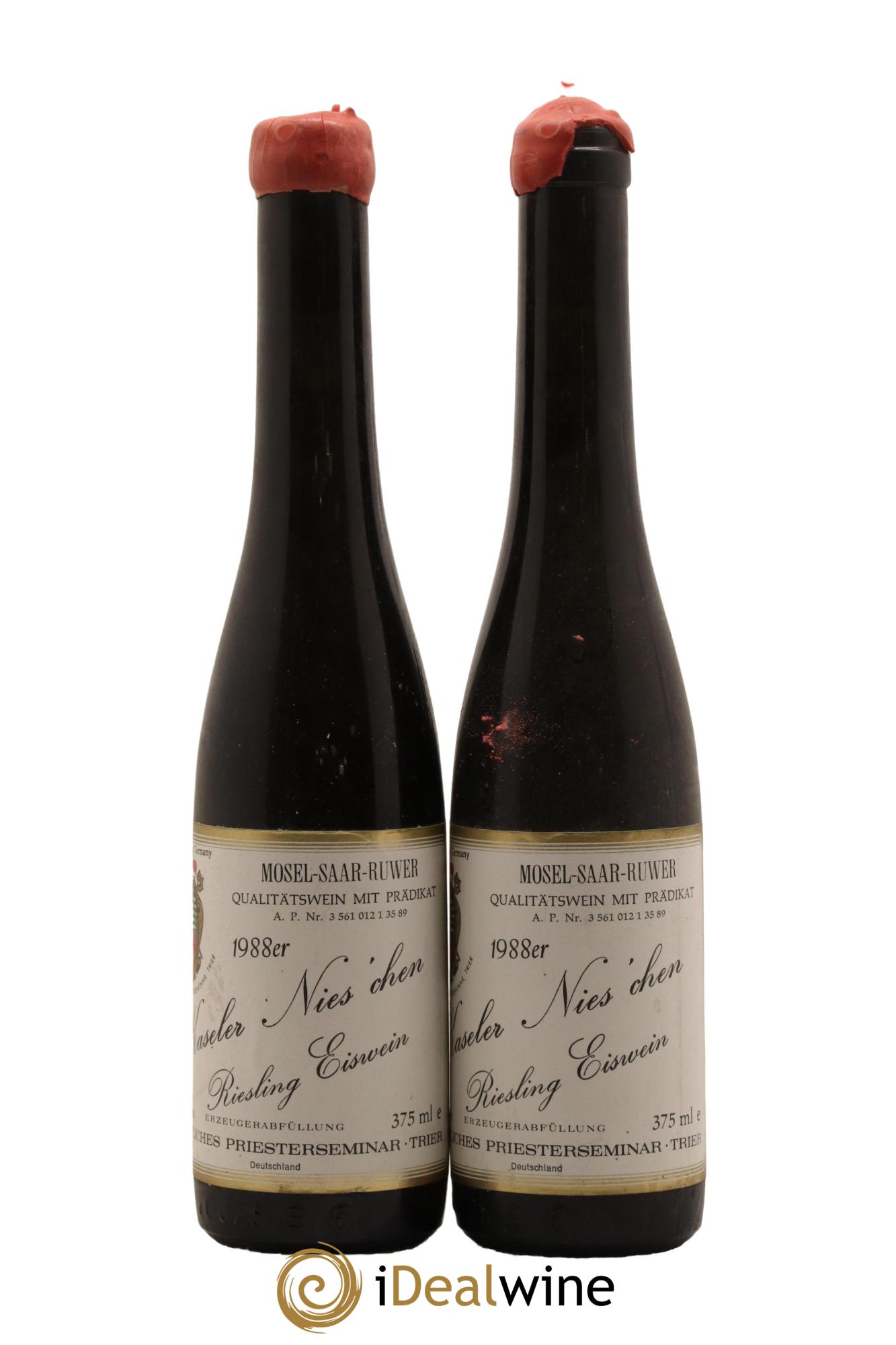 Riesling-Eiswein Bischofliche Priesterseminar Kaseler Nies chen AP 35 1988 - Posten von 2 Demi-Flaschen - 0