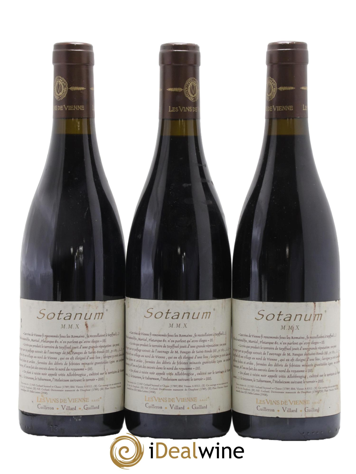 IGP Collines Rhodaniennes Sotanum Les Vins de Vienne 2010 - Lot of 3 bottles - 0